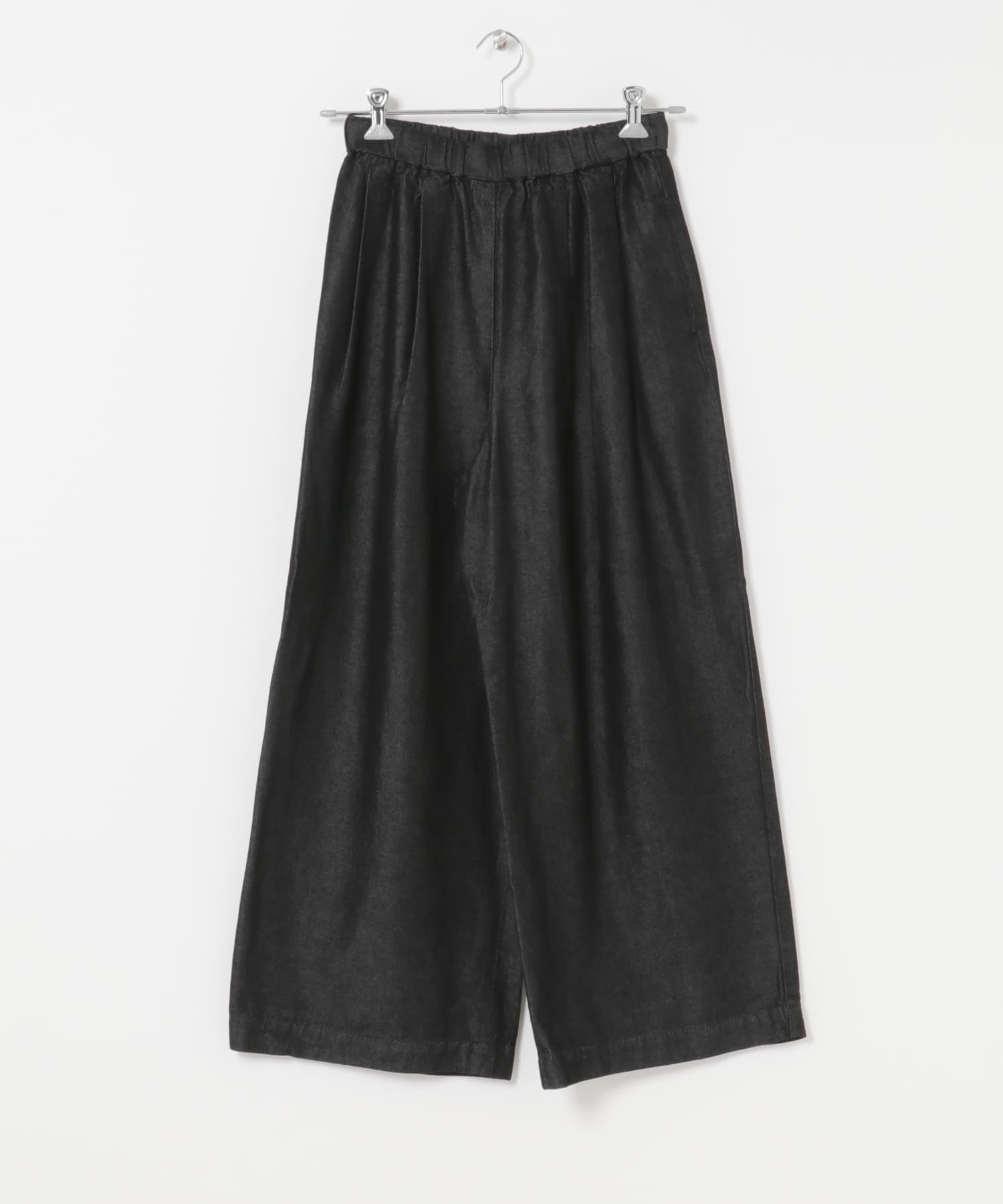 FORK&SPOON　セルロースデニムワイドパンツ BLACK 1