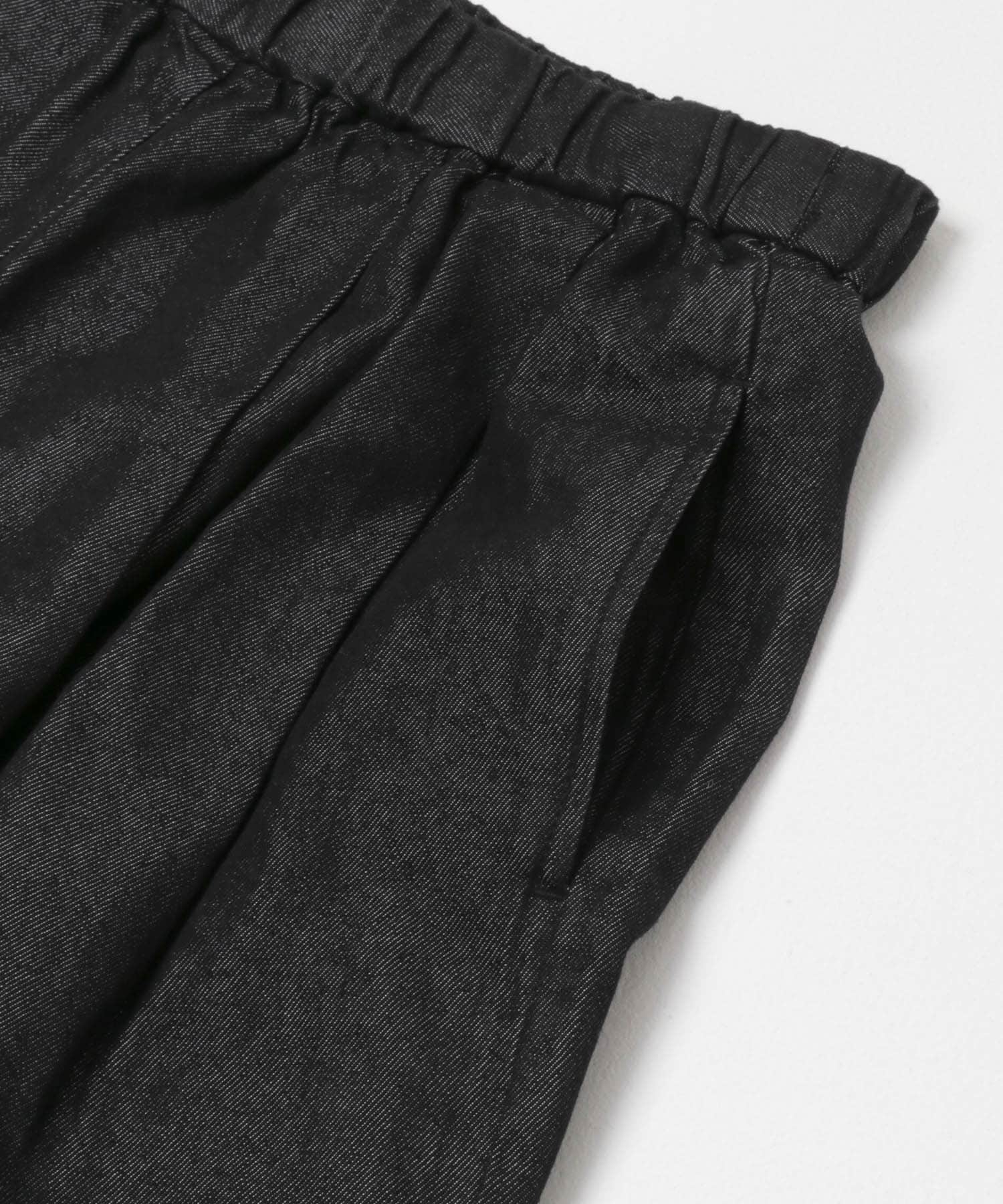 FORK&SPOON　セルロースデニムワイドパンツ BLACK 1