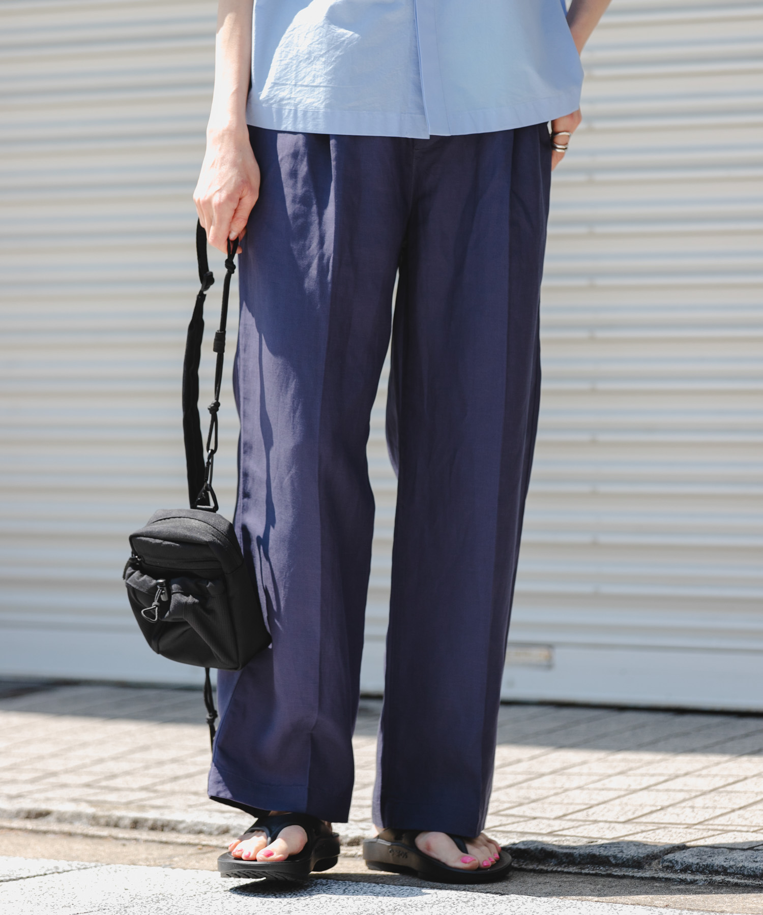 FORK&SPOON　リネン混イージーパンツ