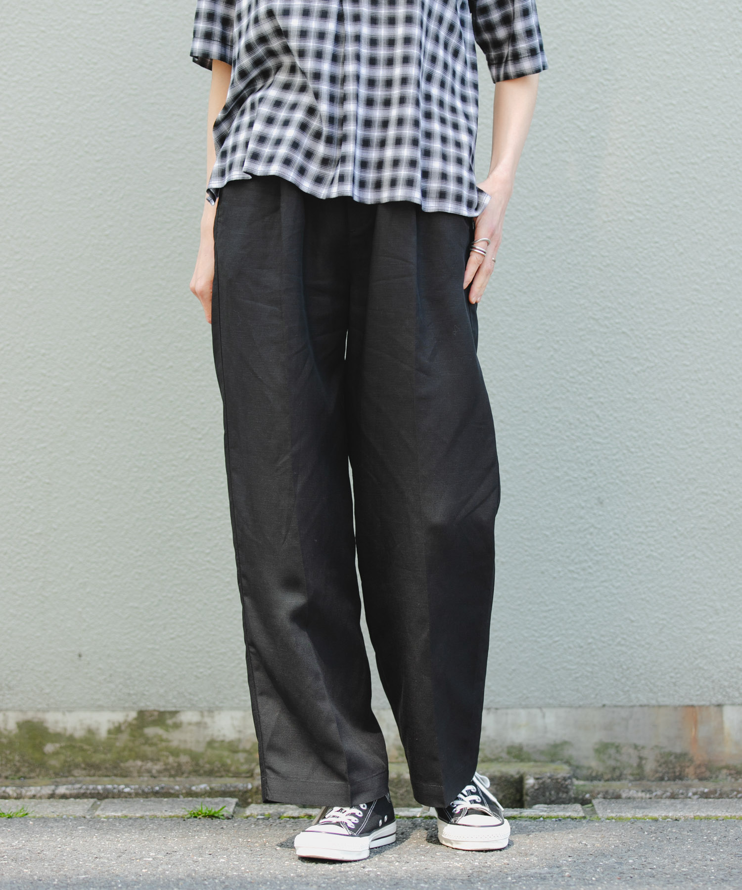 FORK&SPOON　リネン混イージーパンツ