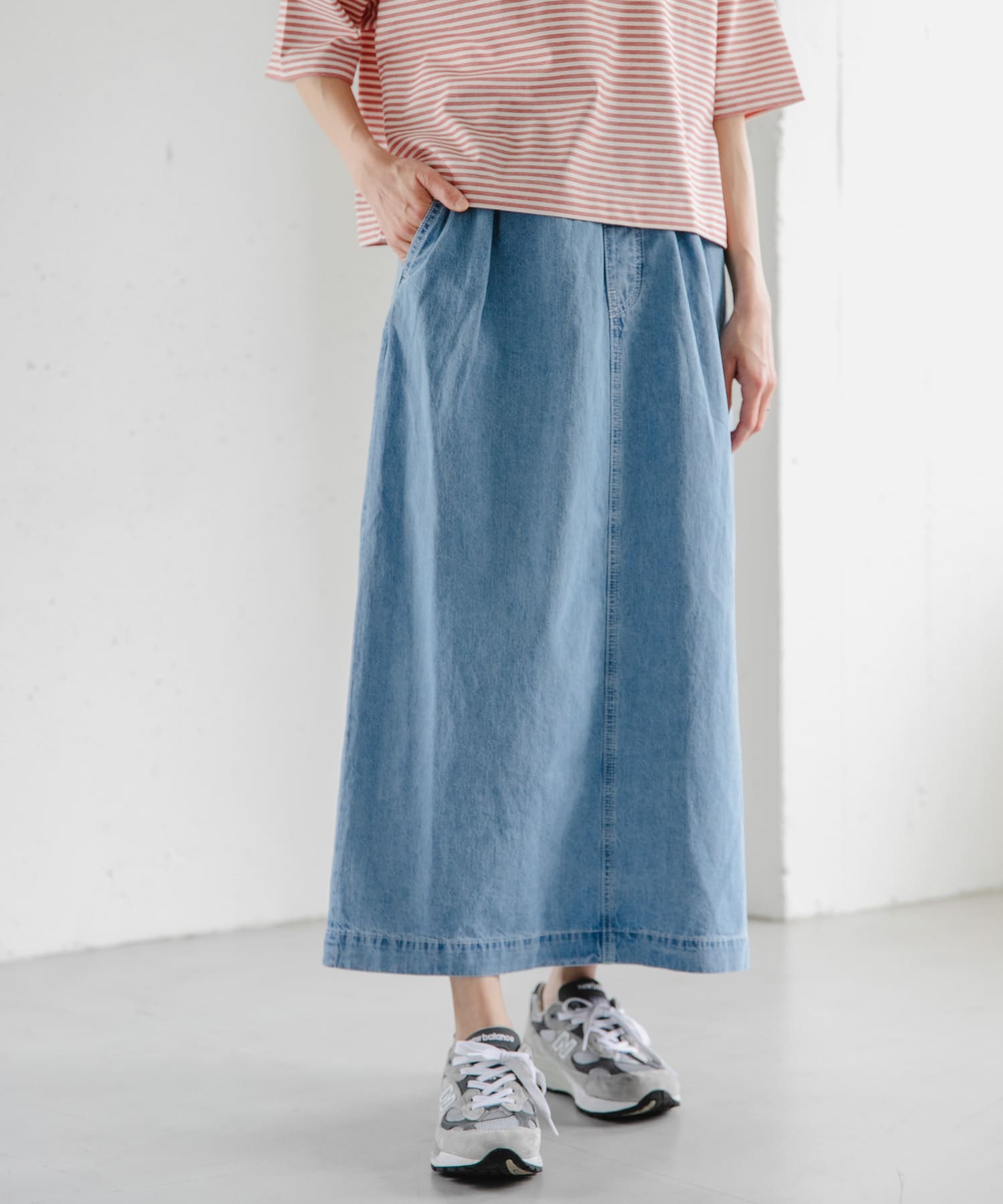 FORK&SPOON　綿麻デニムスカート