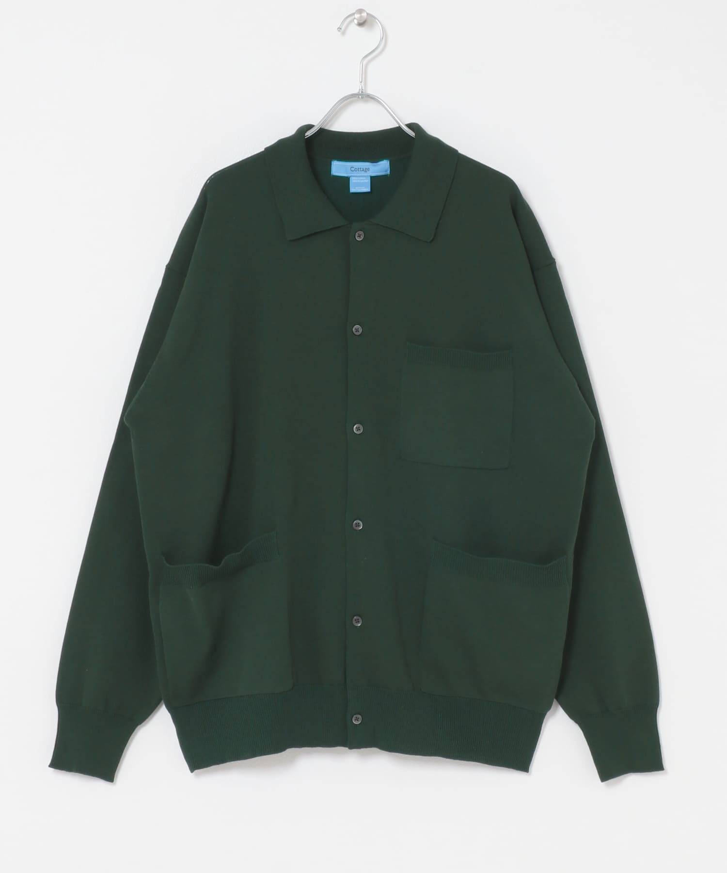 FORK&SPOON　レギュラーカラーニットカーディガン GREEN 4