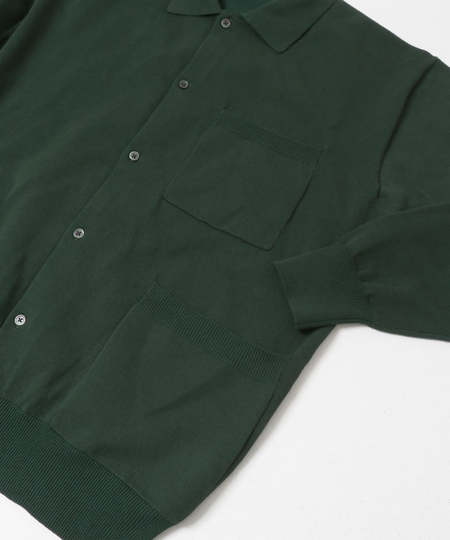 FORK&SPOON　レギュラーカラーニットカーディガン GREEN 4