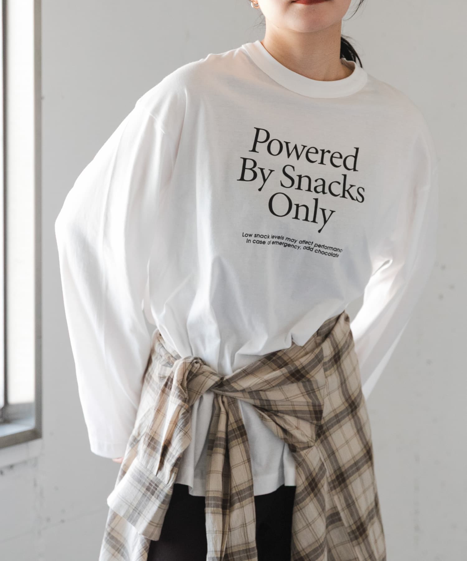 FORK&SPOON　オーバーサイズロゴロングスリーブTシャツ