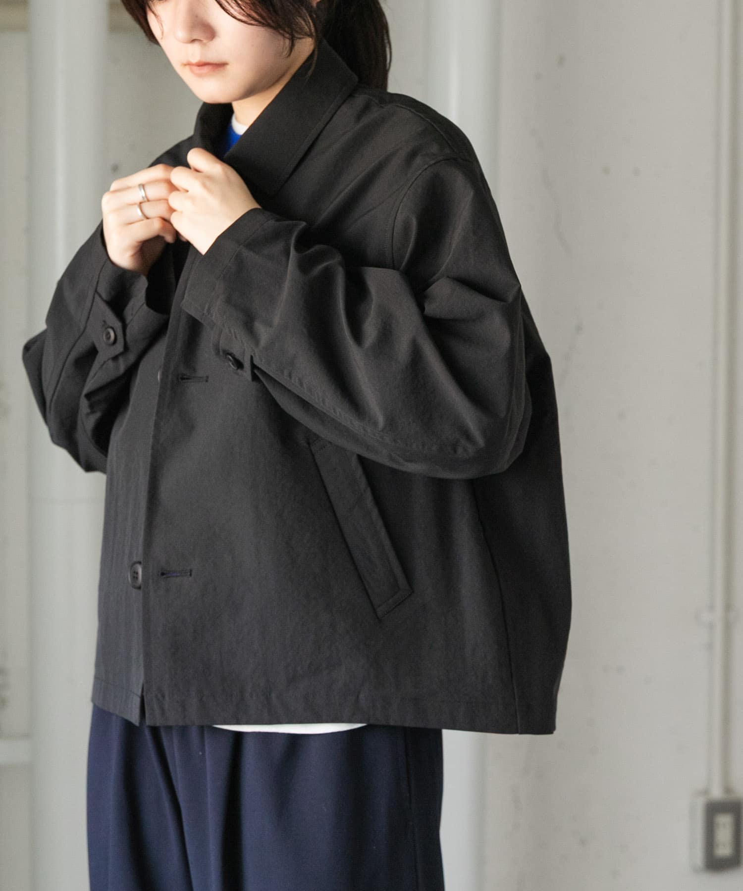 FORK&SPOON ステンカラーショートコート(1 BLACK): アウター｜URBAN