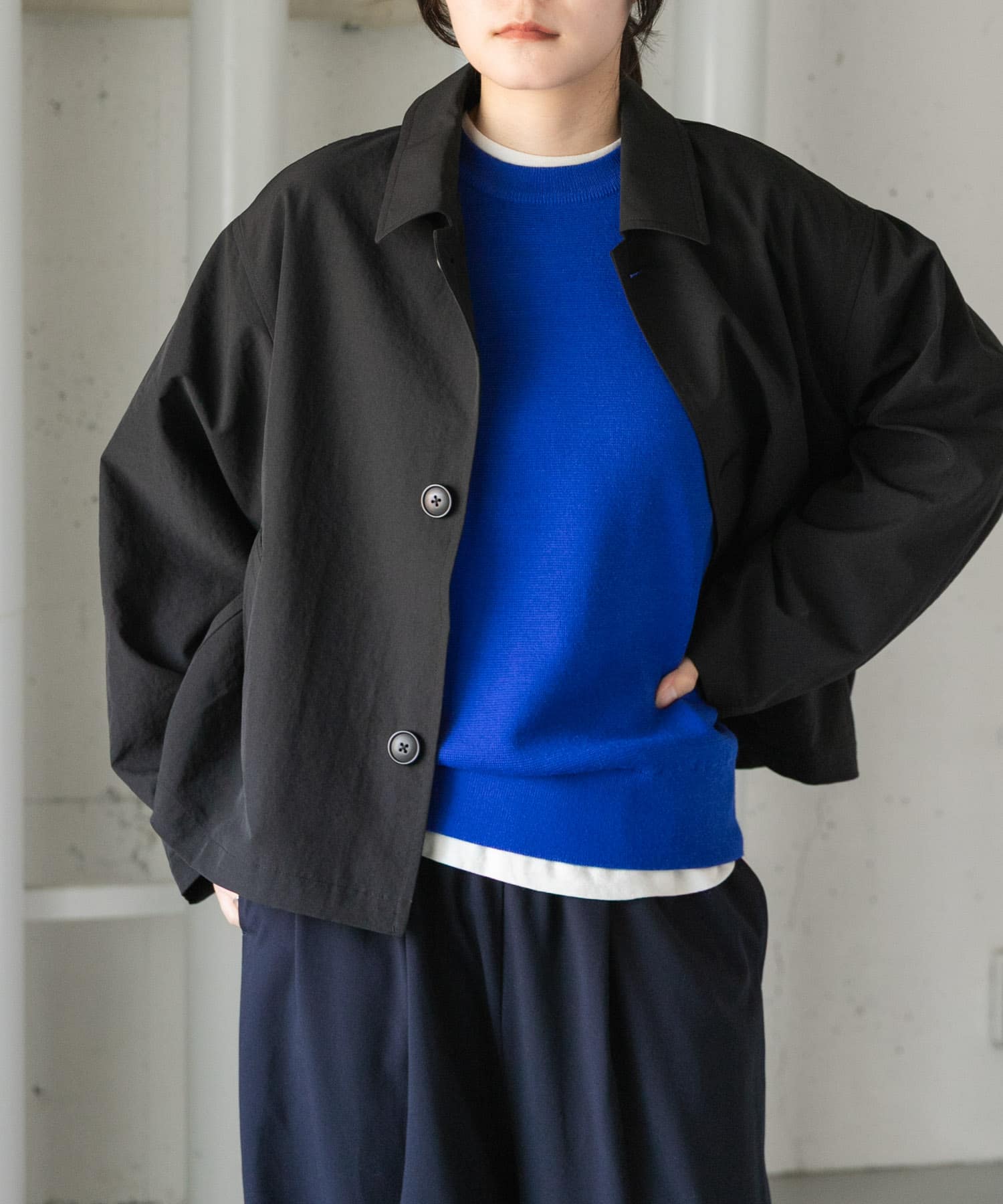 FORK&SPOON ステンカラーショートコート(1 BLACK): アウター｜URBAN
