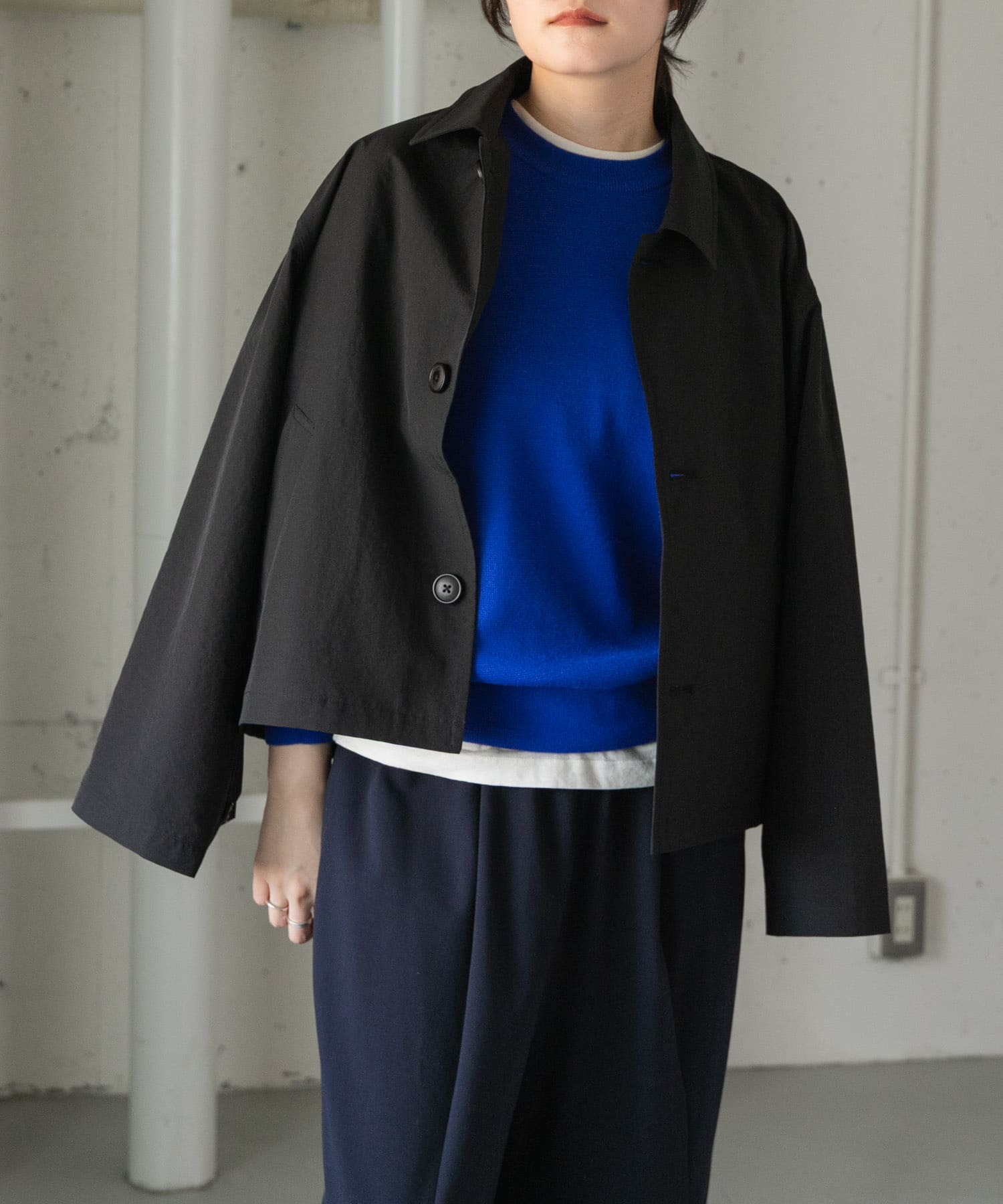 FORK&SPOON ステンカラーショートコート(1 BLACK): アウター｜URBAN