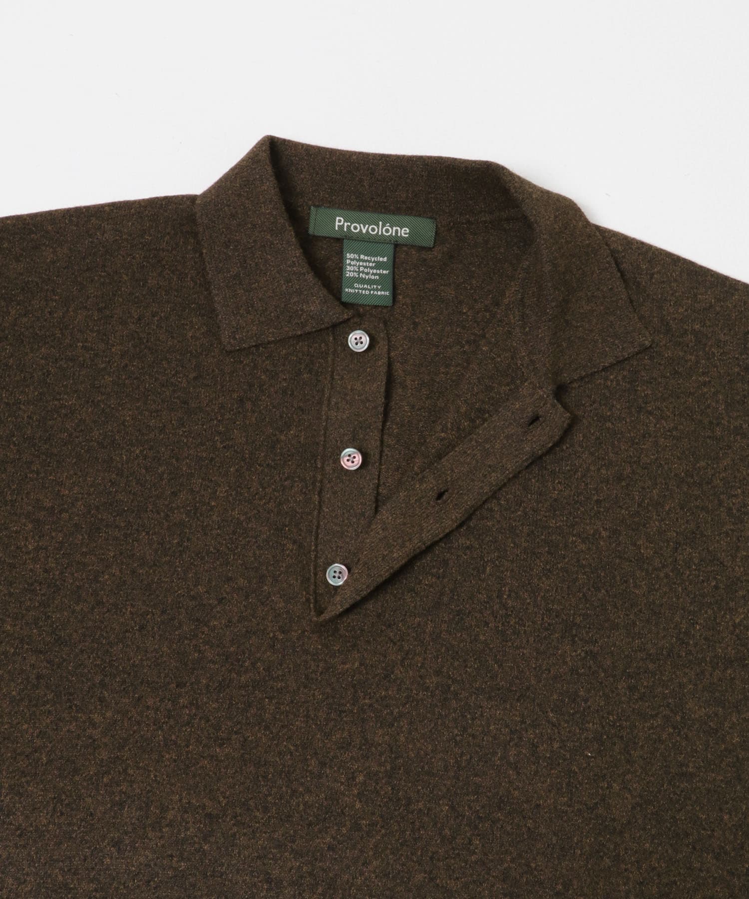 FORK&SPOON　PROVORONE ニットポロプルオーバー BROWN 4