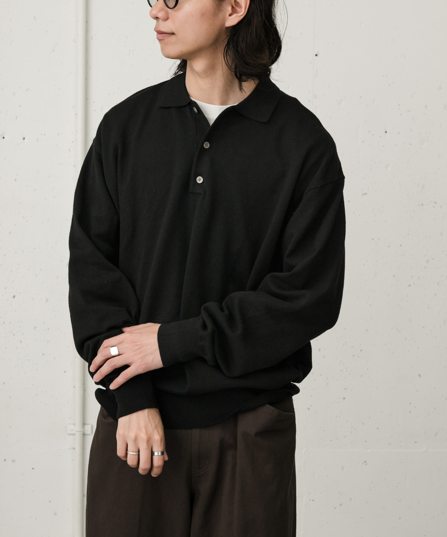 FORK&SPOON　PROVORONE ニットポロプルオーバー