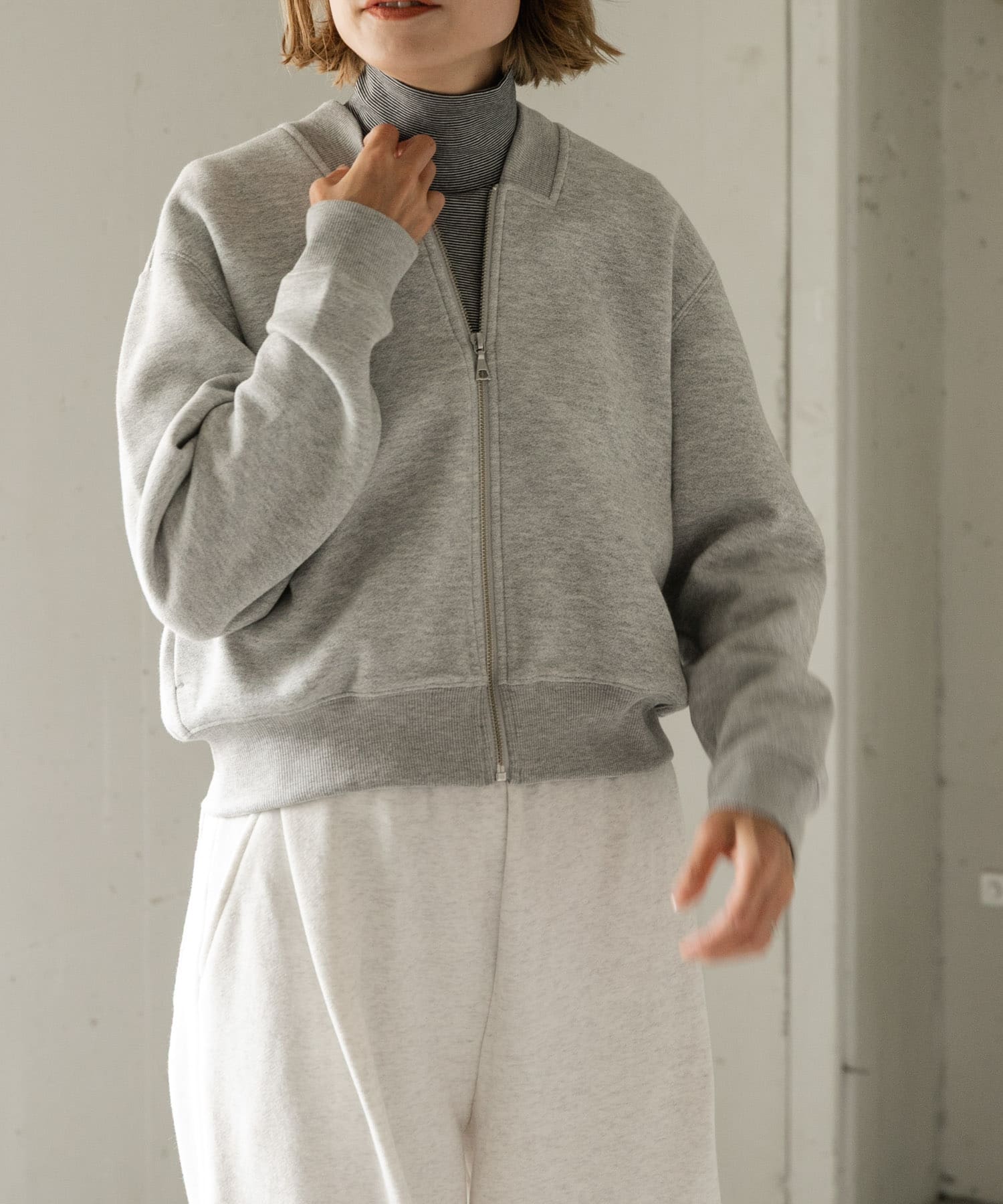 FORK&SPOON アムンゼンジップカーディガン(1 TOPGRAY): トップス