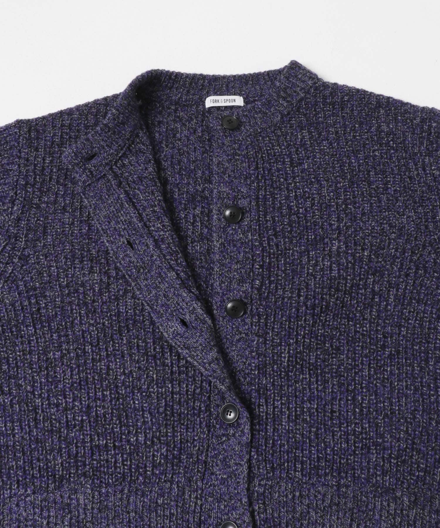 FORK&SPOON　ミックスカラーニットカーディガン NAVY 1