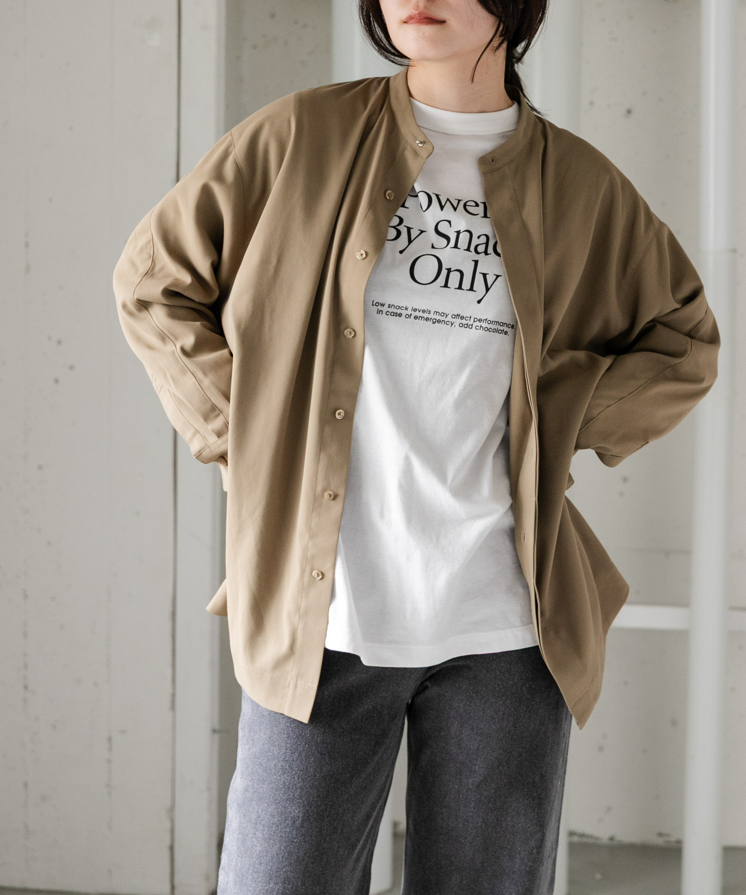 FORK&SPOON　ギボシツイルロングシャツ
