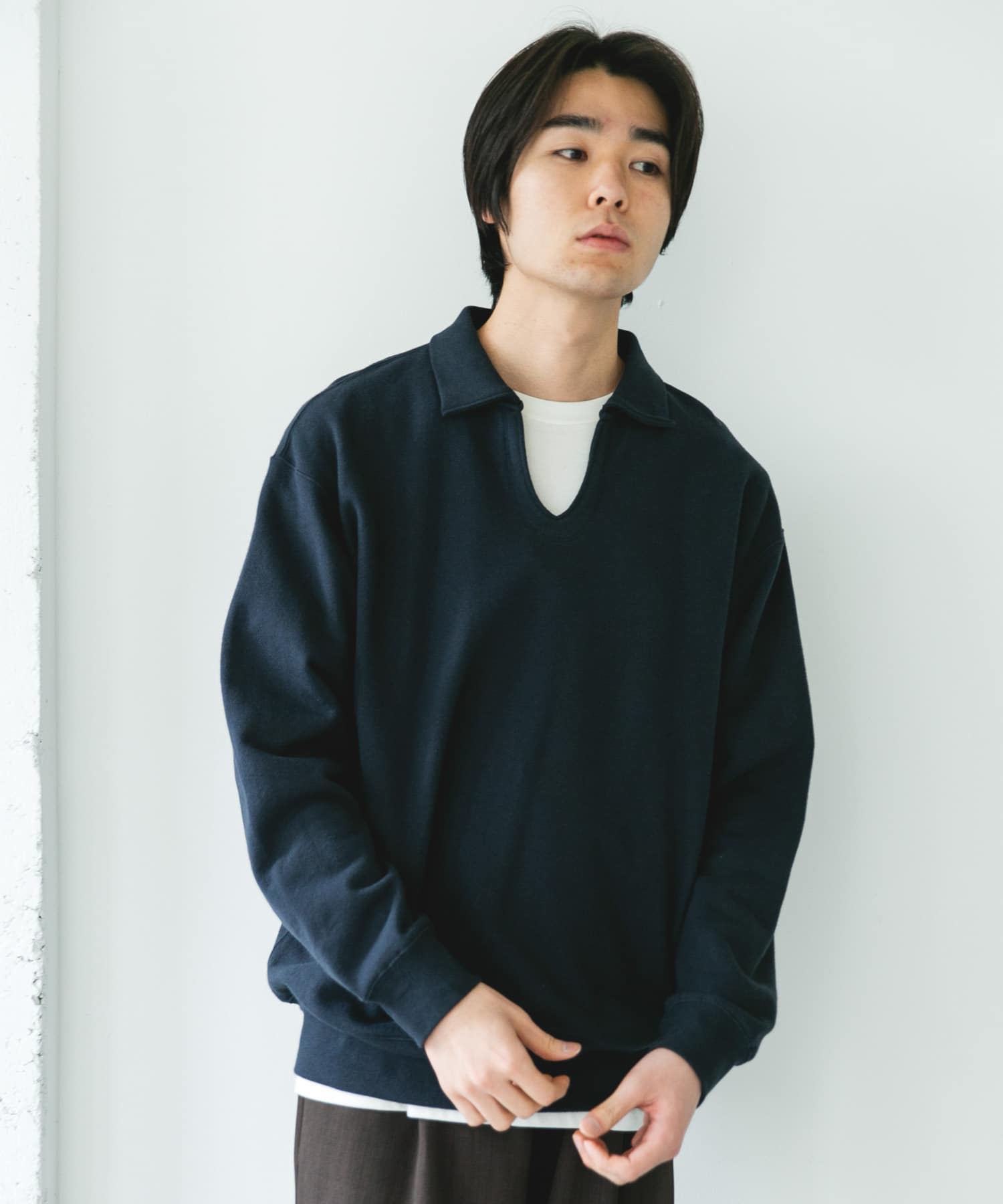 TOMPKINS裏毛 スキッパースウェット