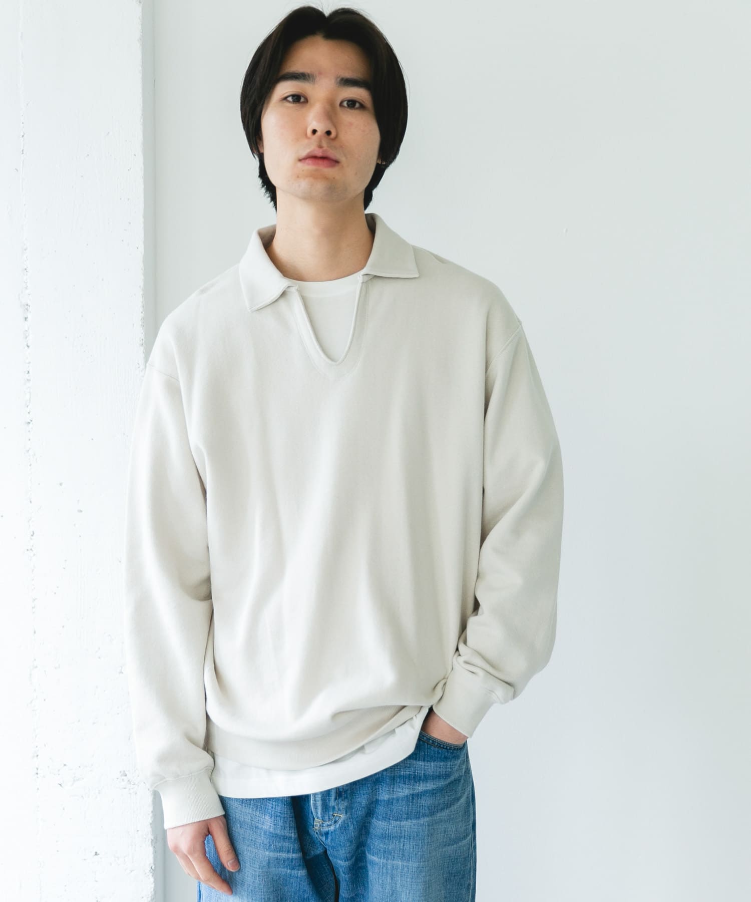 TOMPKINS裏毛 スキッパースウェット(M GREIGE): トップス｜URBAN