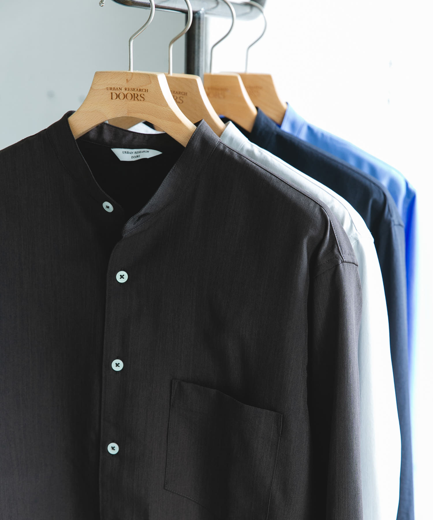 『XLサイズ/WEB限定』『吸水速乾』セオアルファバンドカラーロングスリーブシャツ BROWN M