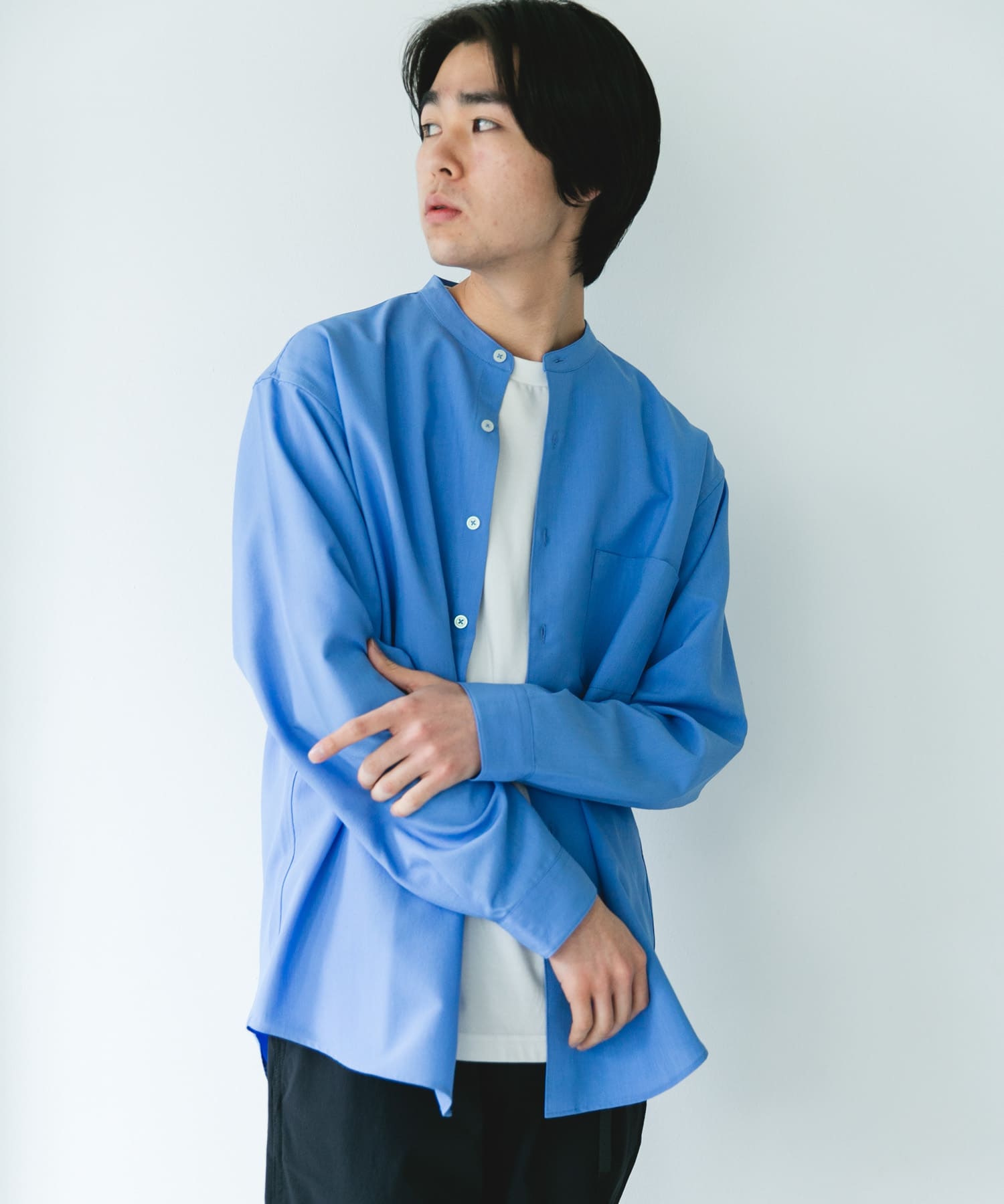 『XLサイズ/WEB限定』『吸水速乾』セオアルファバンドカラーロングスリーブシャツ ROYAL L