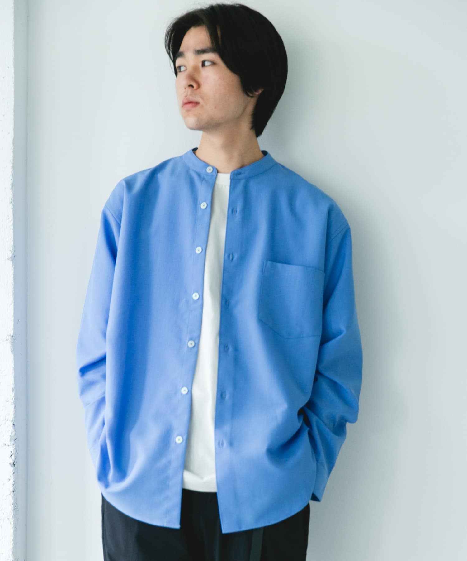 『XLサイズ/WEB限定』『吸水速乾』セオアルファバンドカラーロングスリーブシャツ ROYAL L