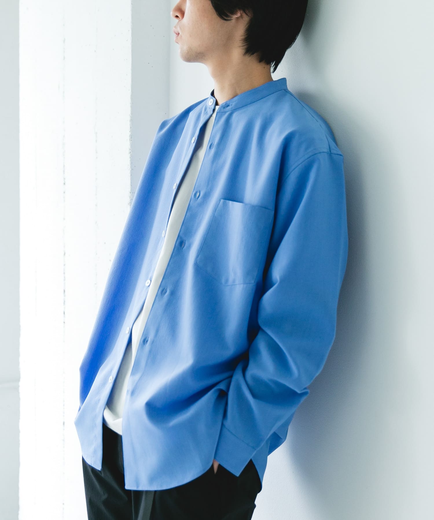 『XLサイズ/WEB限定』『吸水速乾』セオアルファバンドカラーロングスリーブシャツ ROYAL L