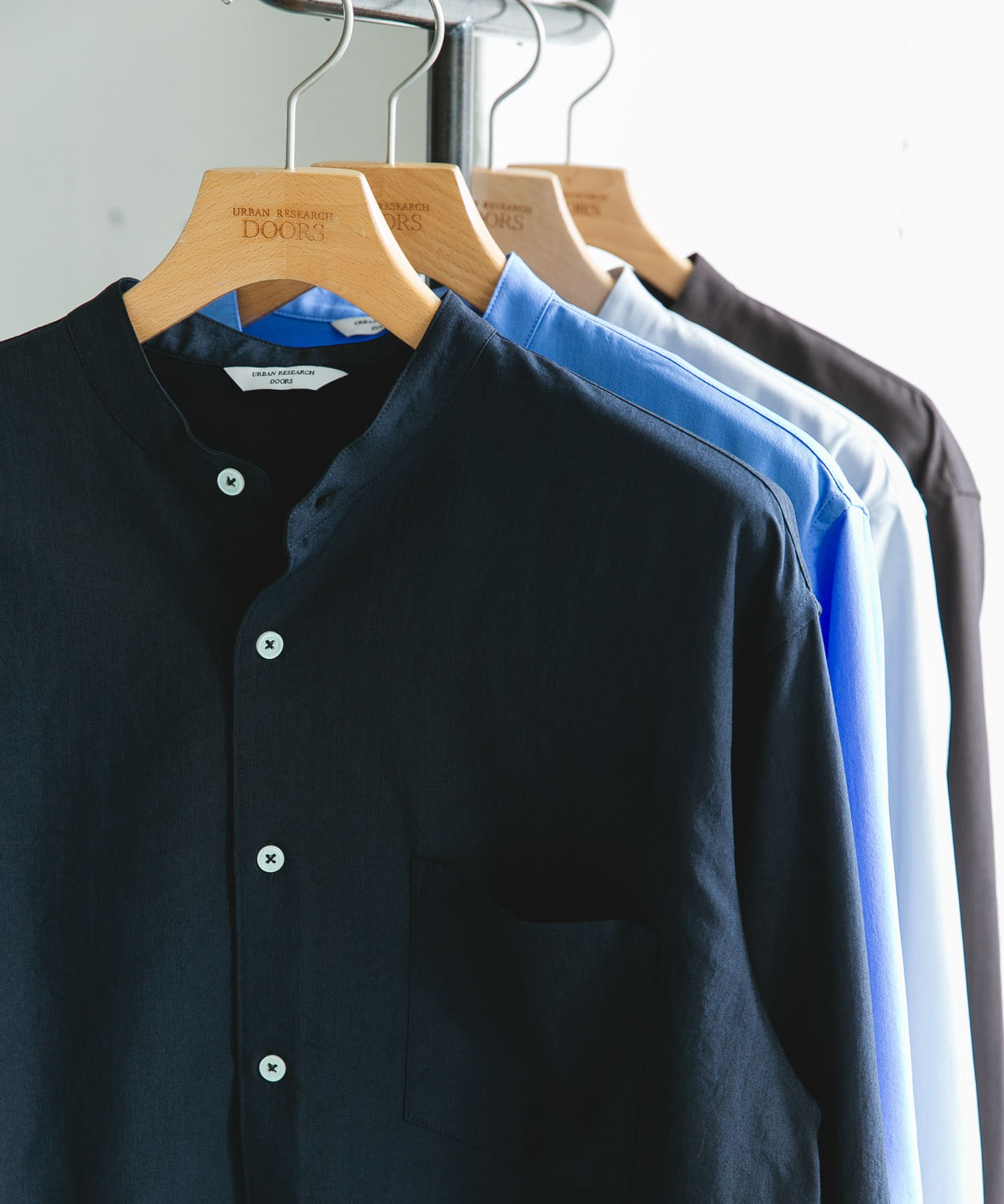 『XLサイズ/WEB限定』『吸水速乾』セオアルファバンドカラーロングスリーブシャツ NAVY M