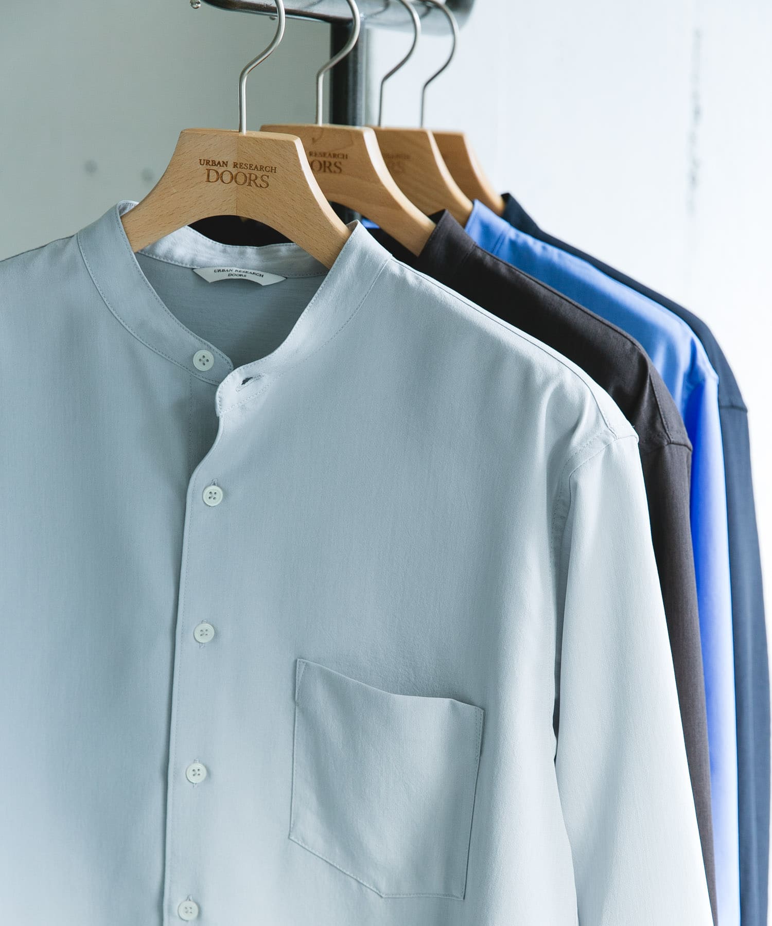 『XLサイズ/WEB限定』『吸水速乾』セオアルファバンドカラーロングスリーブシャツ L.GRAY M