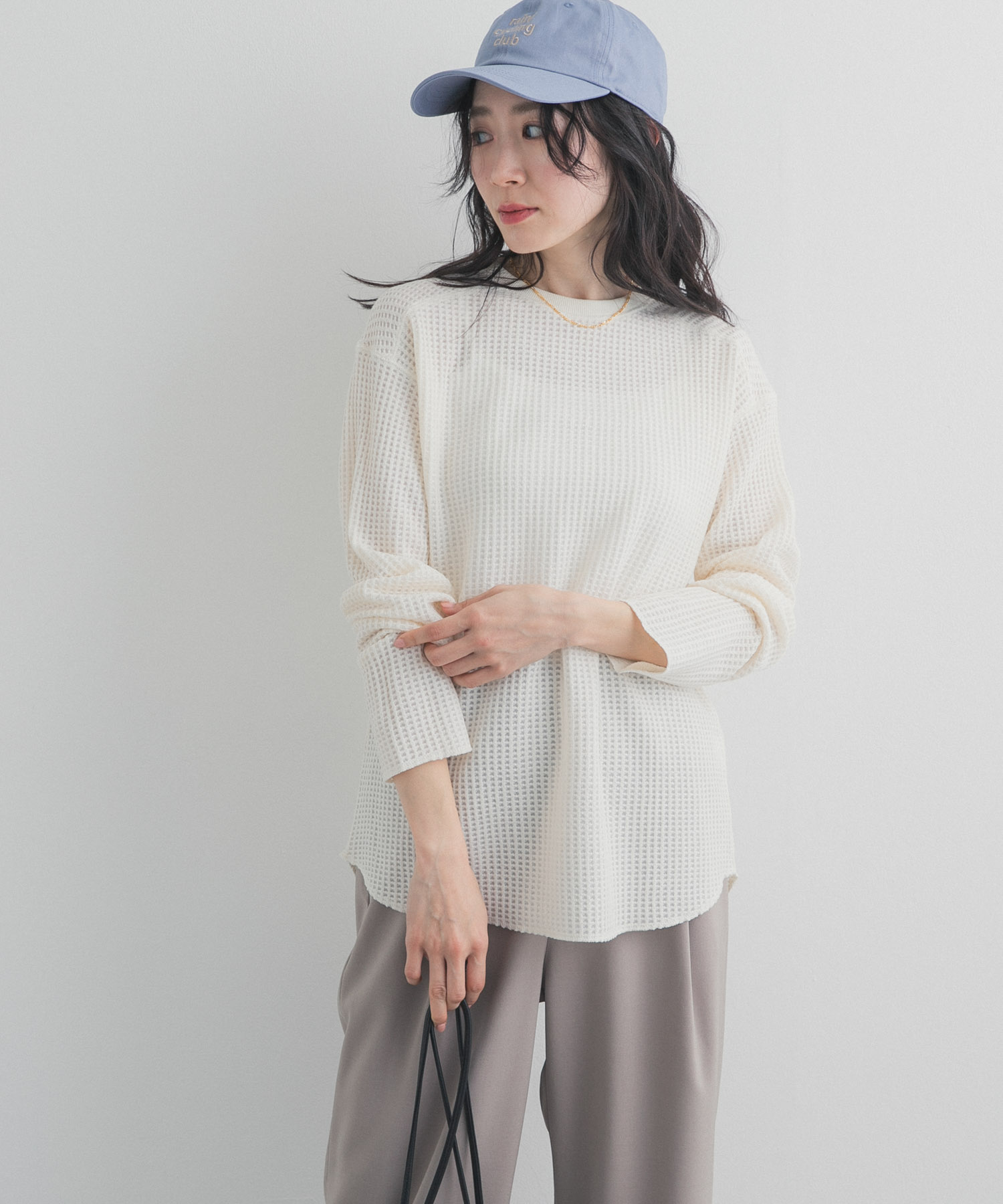 シアーワッフルプルオーバー