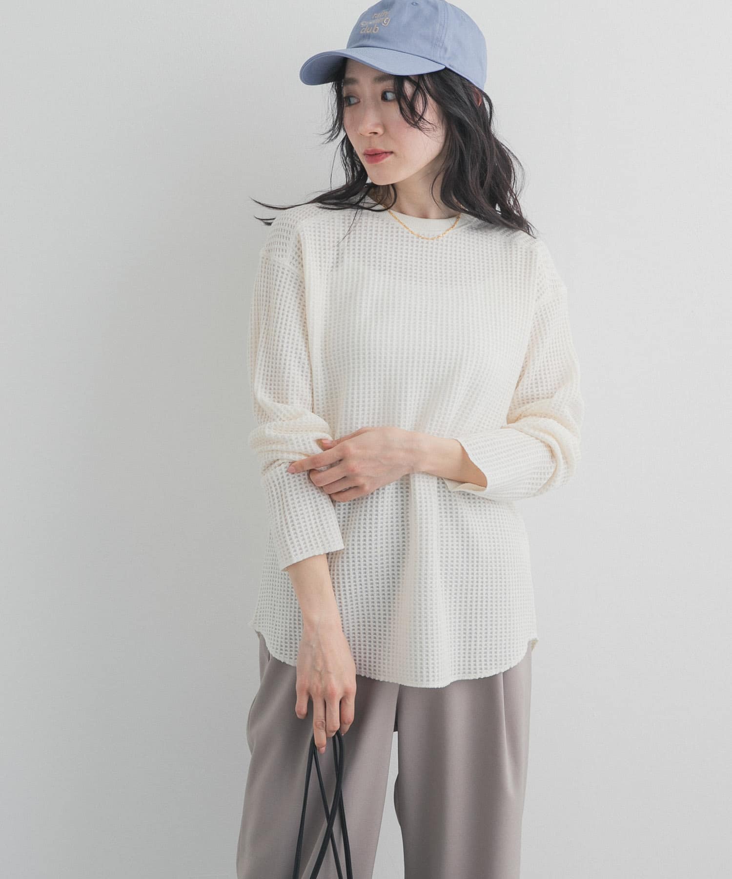 シアーワッフルプルオーバー