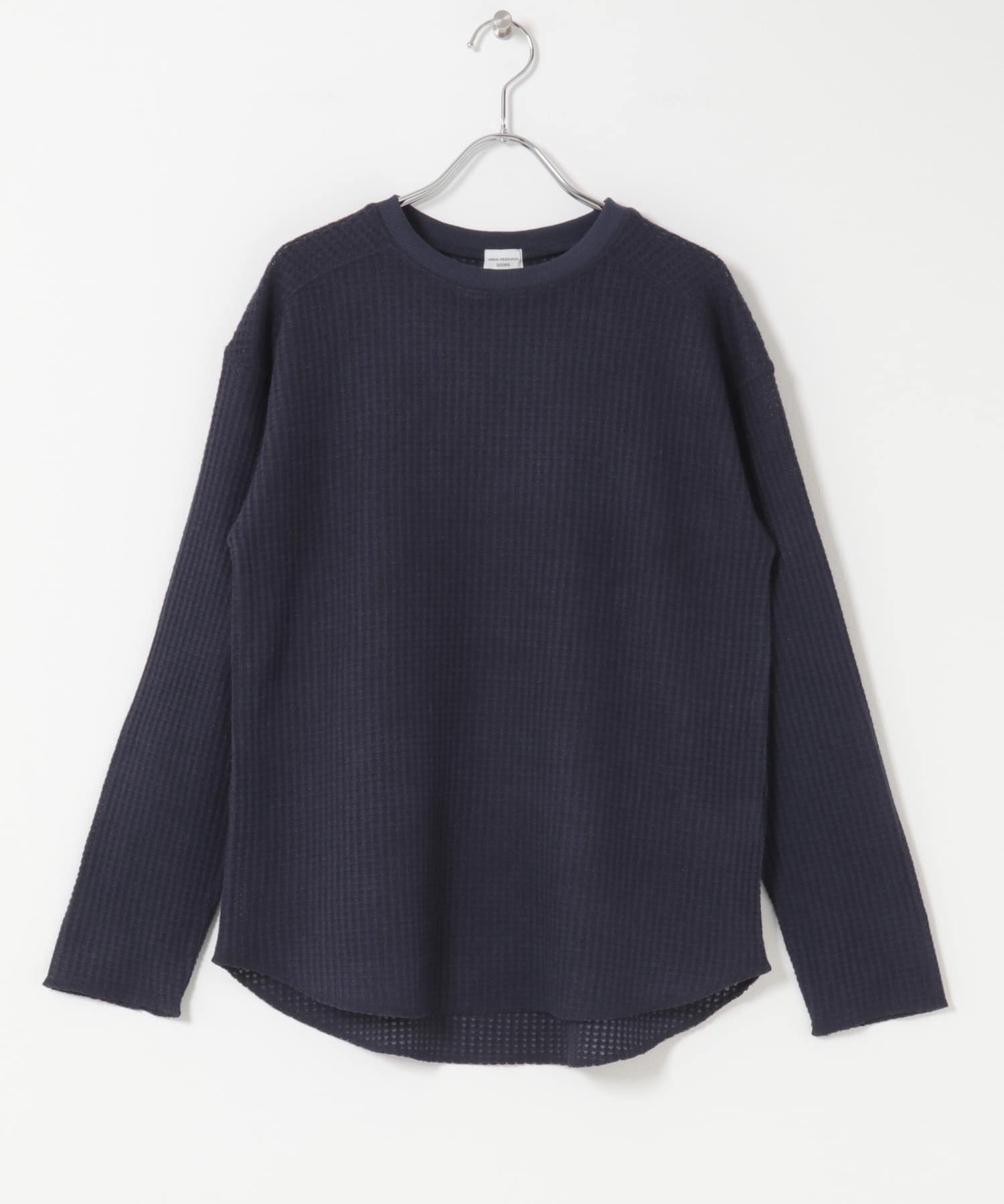 シアーワッフルプルオーバー NAVY Free
