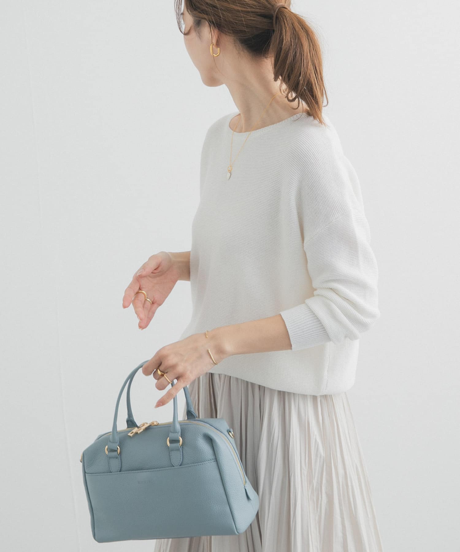 コットンボートネックガーターKNIT