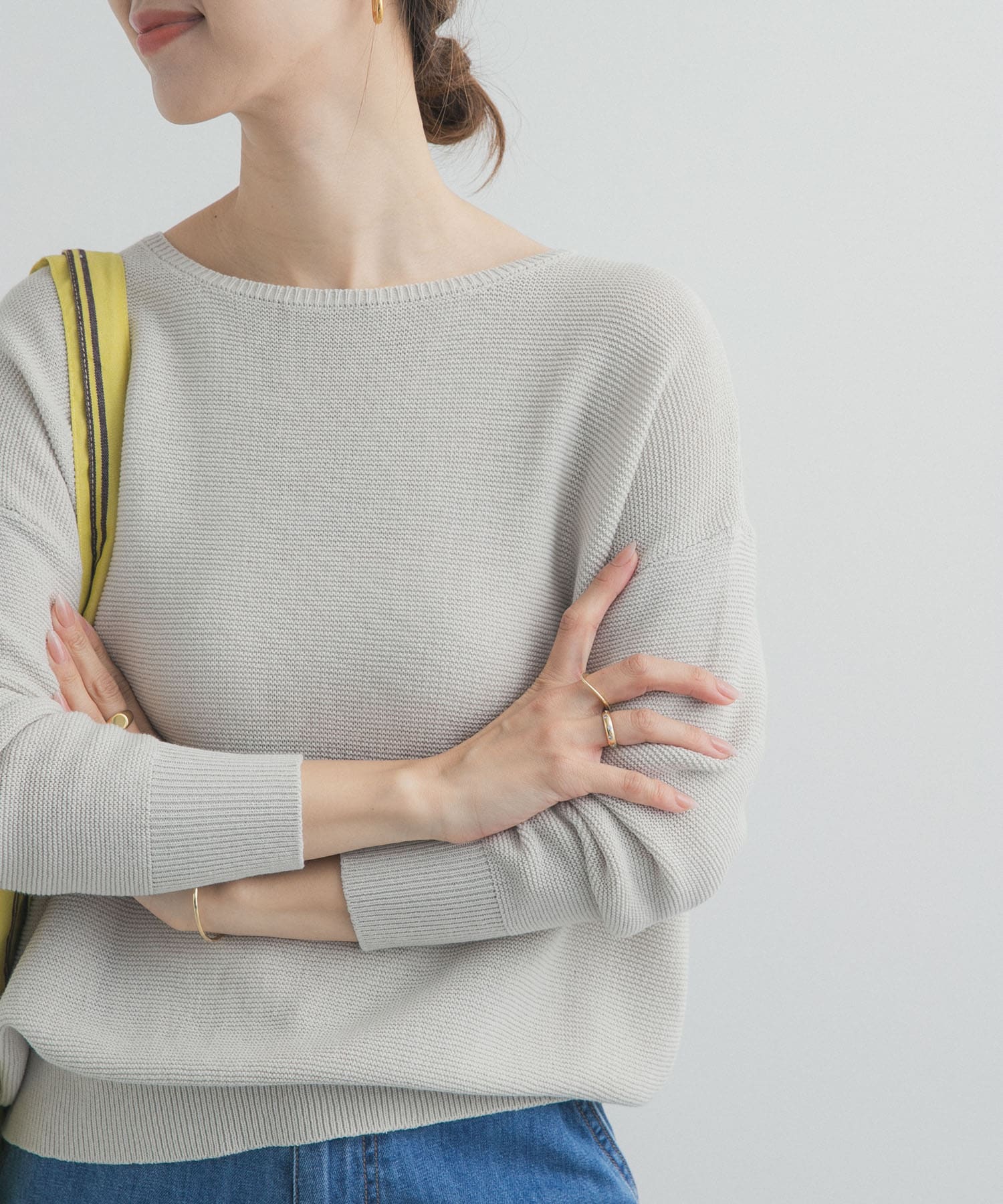 コットンボートネックガーターKNIT