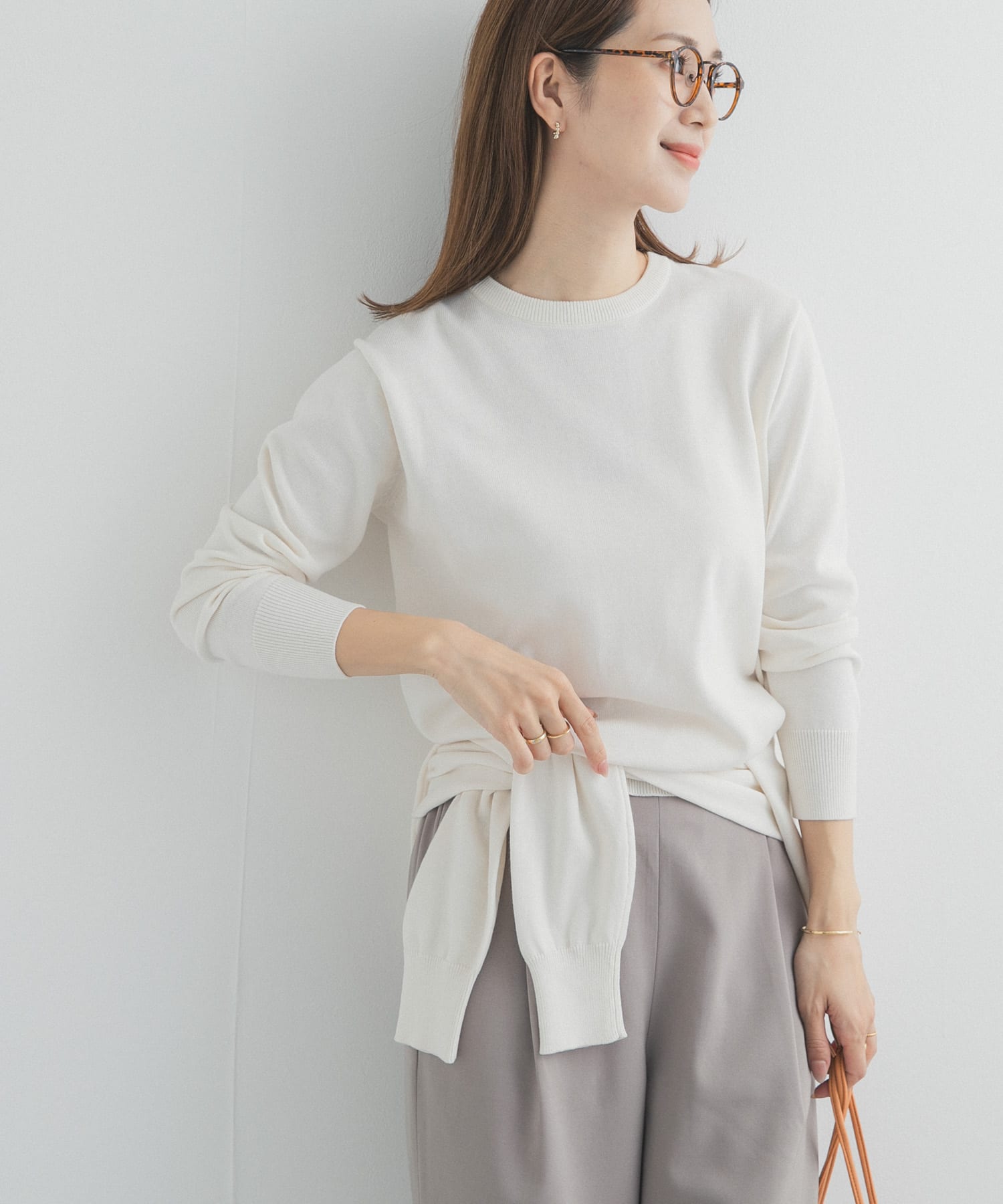 オーガニックコットンクルーネックプルオーバー