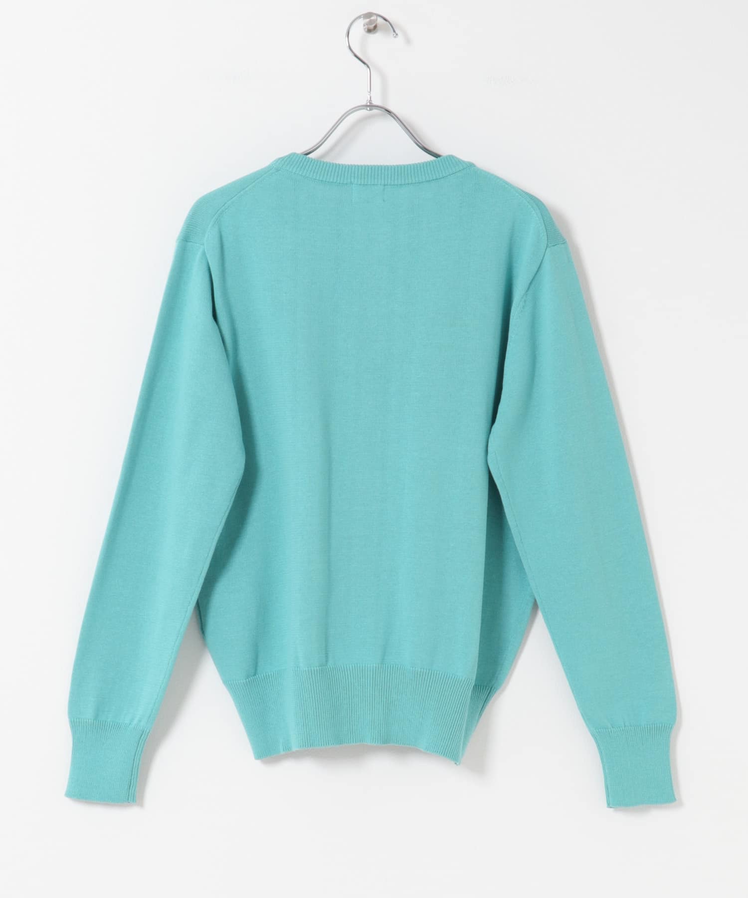 オーガニックコットンクルーネックカーディガン BLUE Free