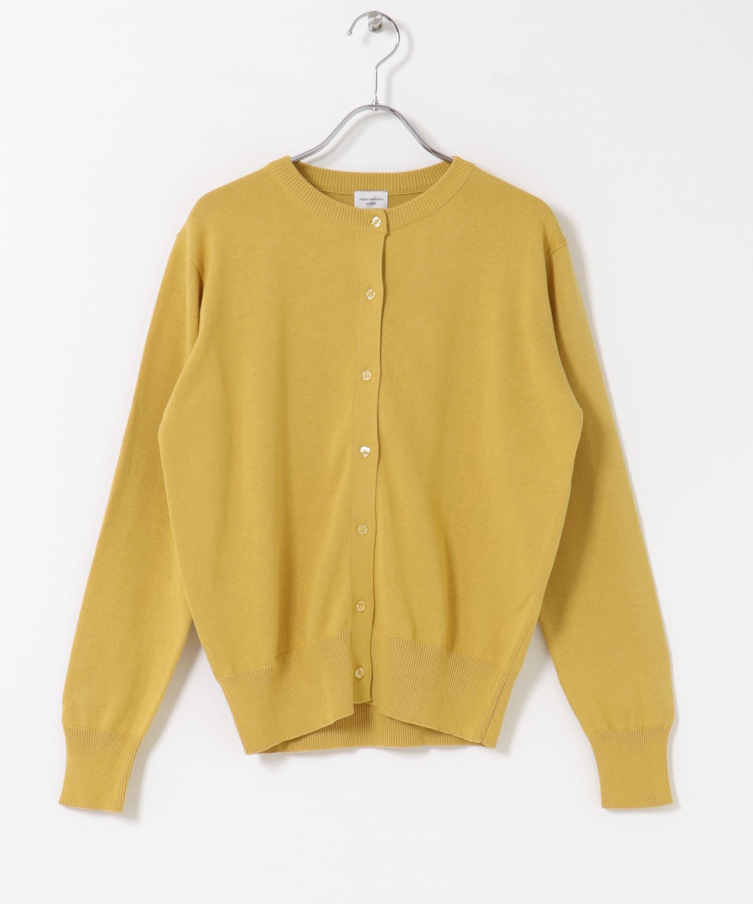 オーガニックコットンクルーネックカーディガン YELLOW Free