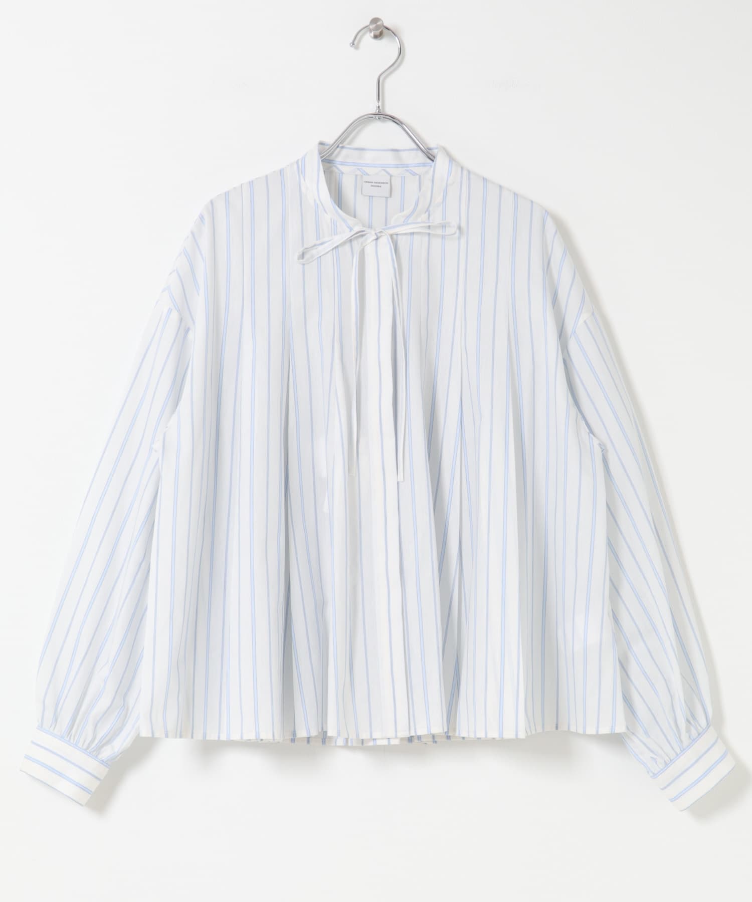 ストライプリボンフレアブラウス OFF Free