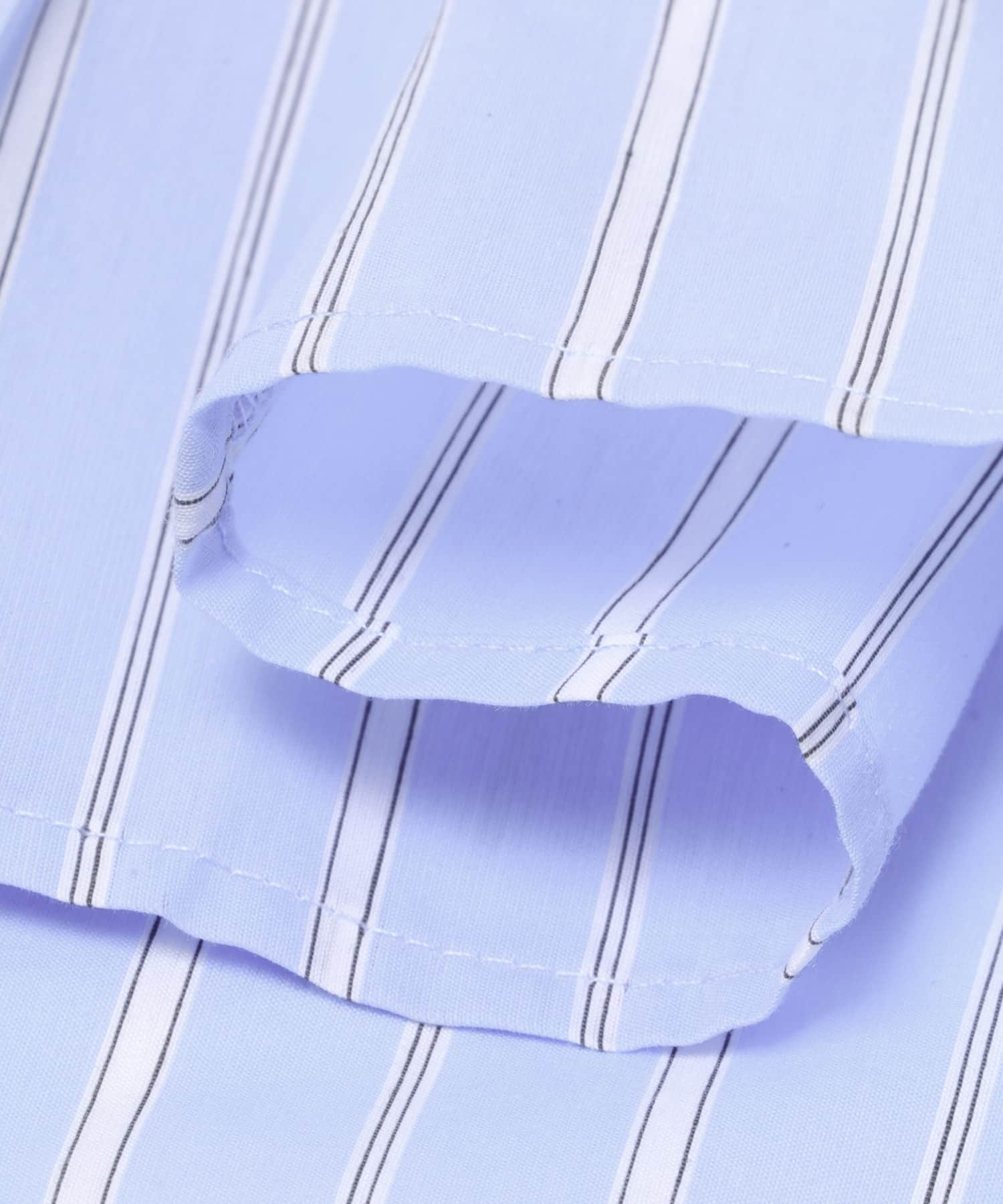 ストライプリボンフレアブラウス SAX Free