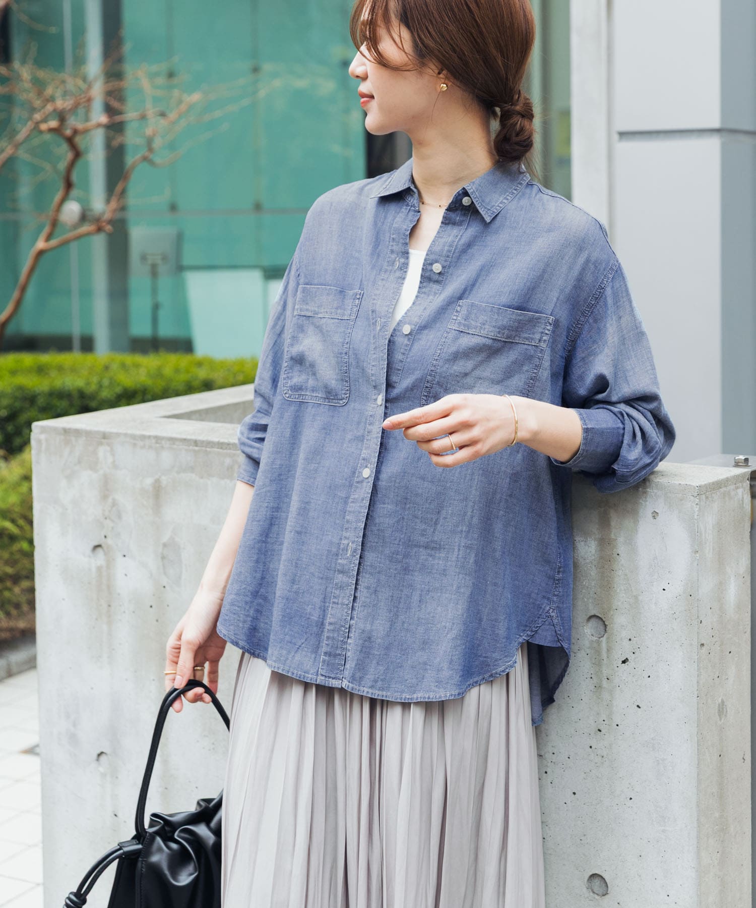 シアーデニムシャツ