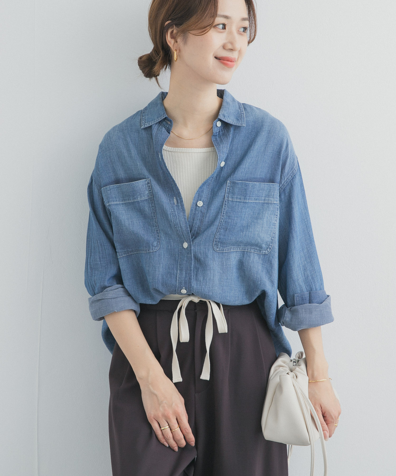 シアーデニムシャツ