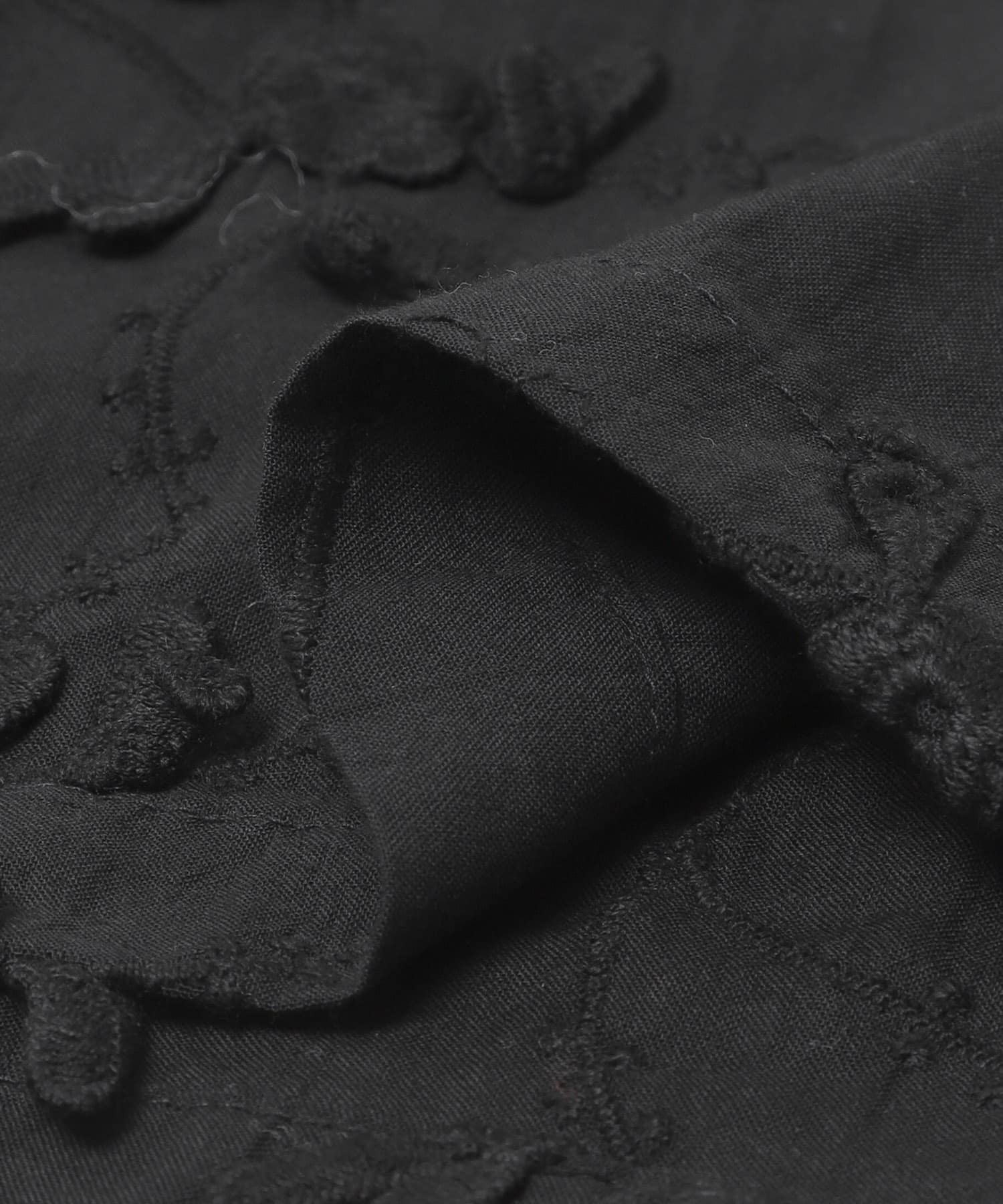 立体刺繍ブラウス BLACK Free