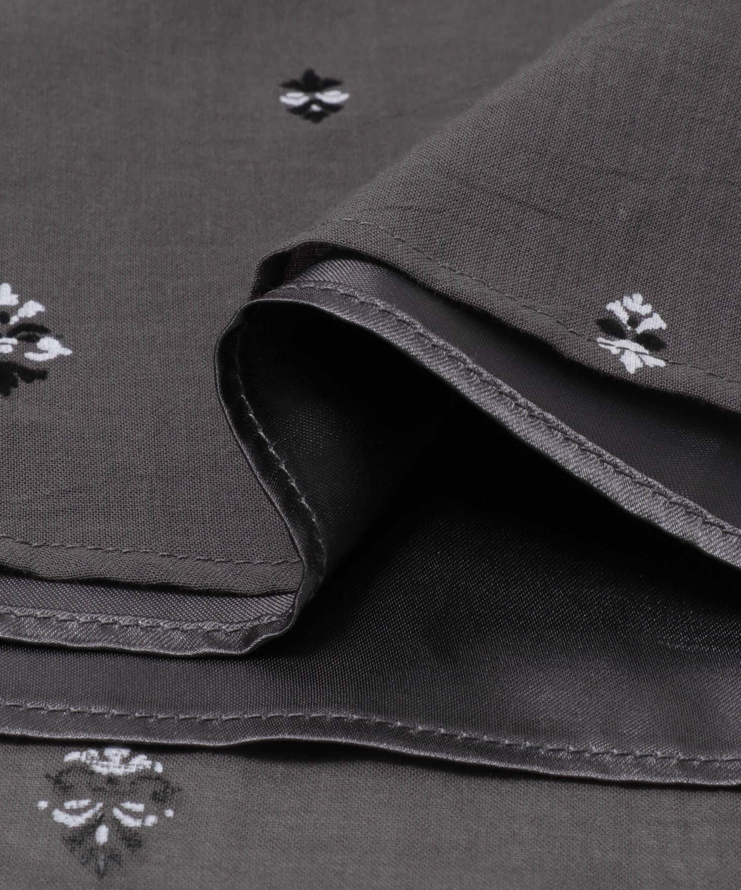 小柄ダマスクプリントフレアスカート CHARCOAL Free