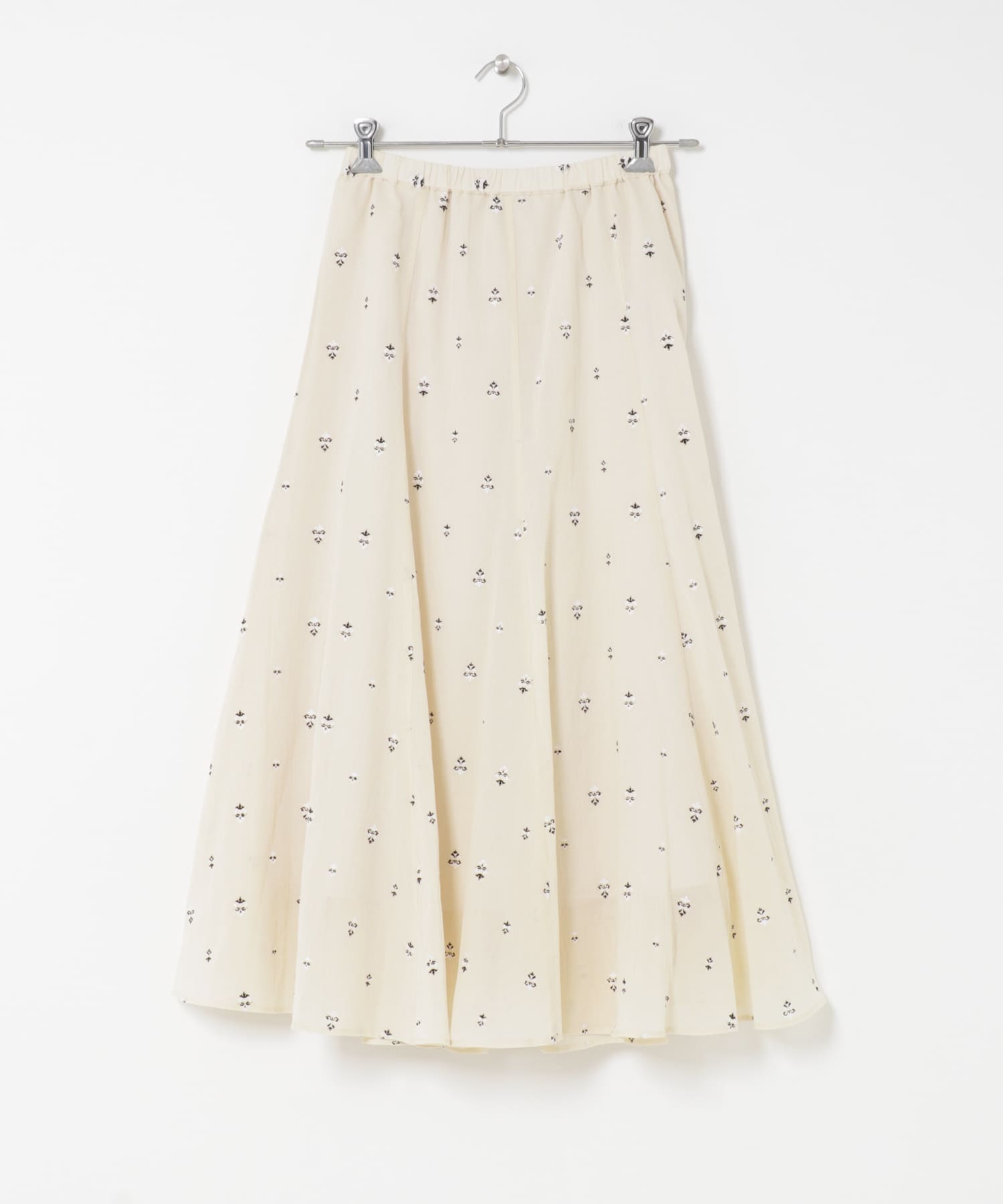 小柄ダマスクプリントフレアスカート OFF Free