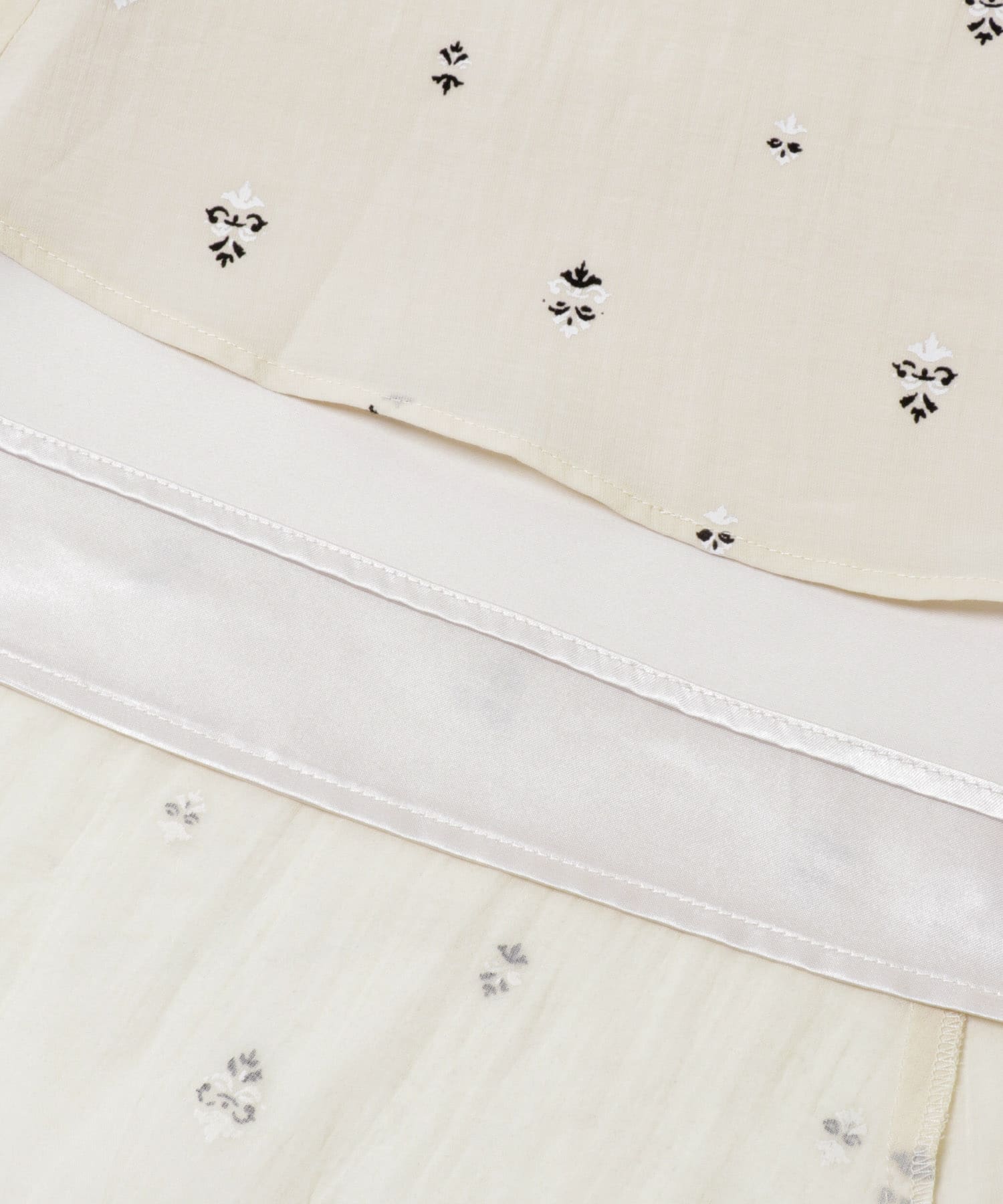 小柄ダマスクプリントフレアスカート OFF Free