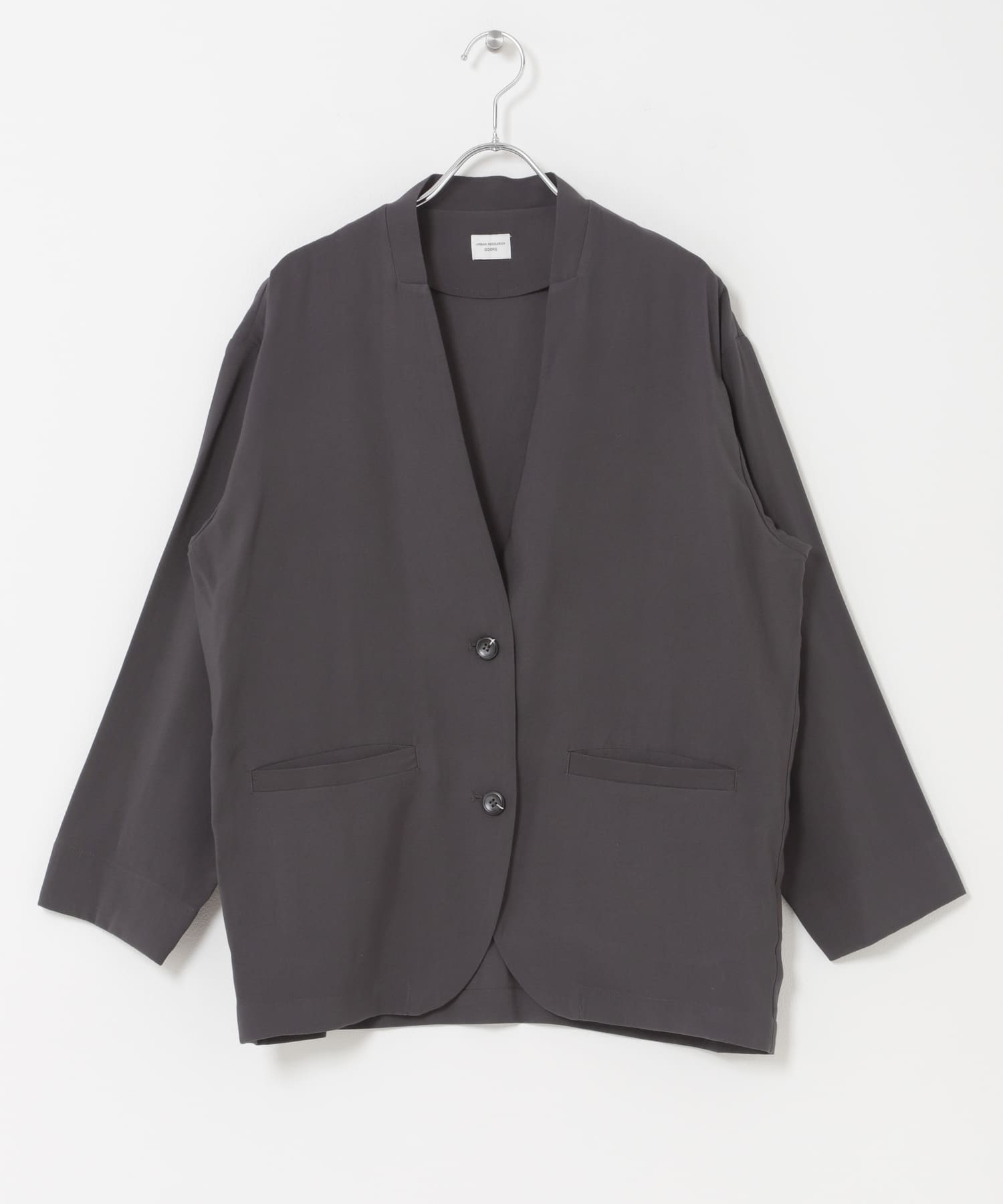 ノーカラージャケット CHARCOAL Free