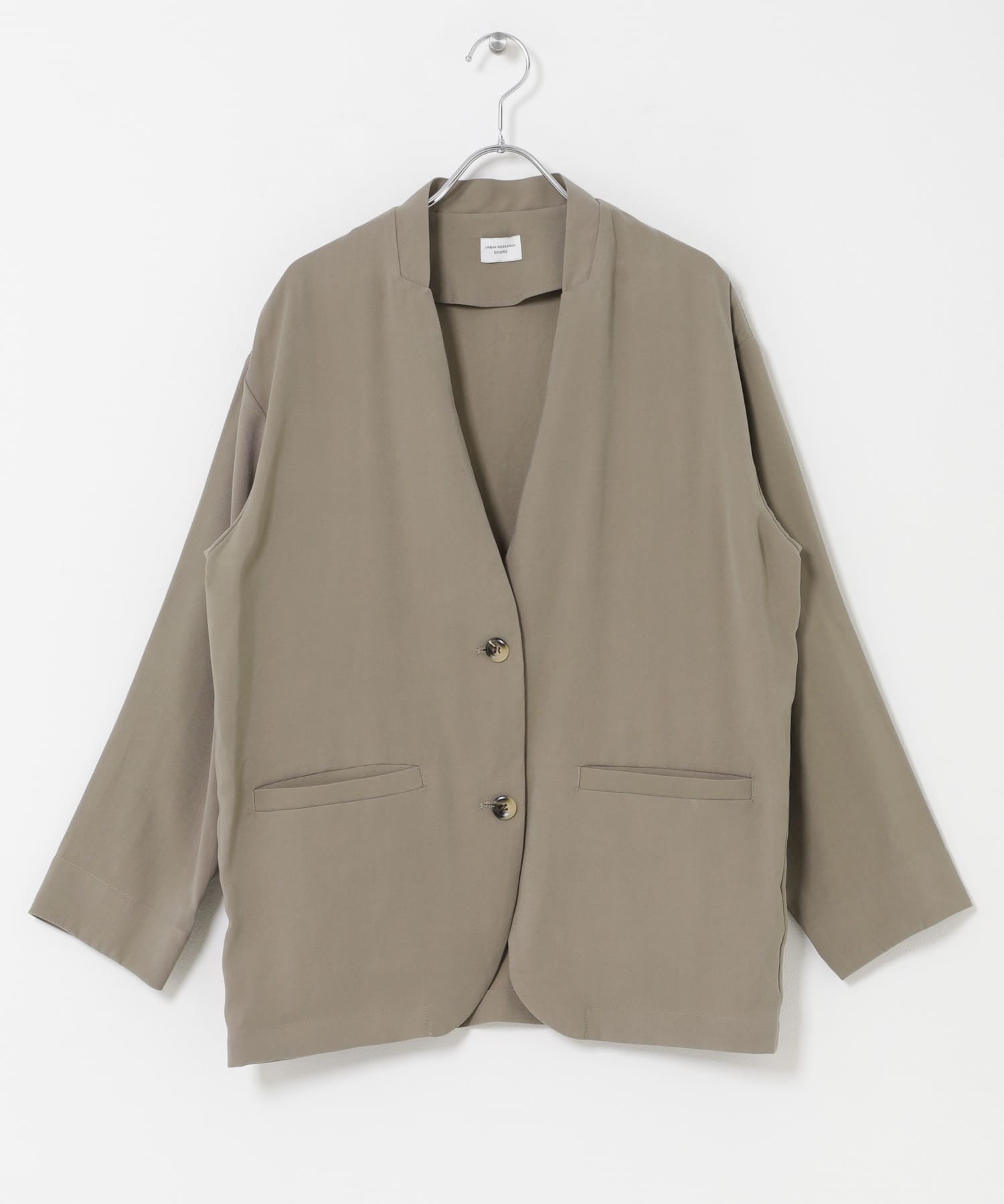 ノーカラージャケット GREIGE Free