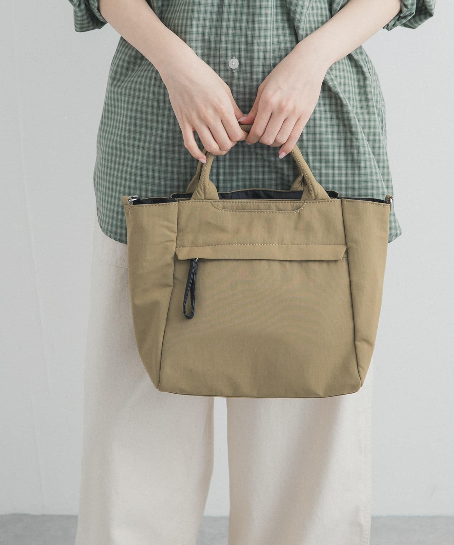 ウォッシャブル2WAYトートバッグ BEIGE One