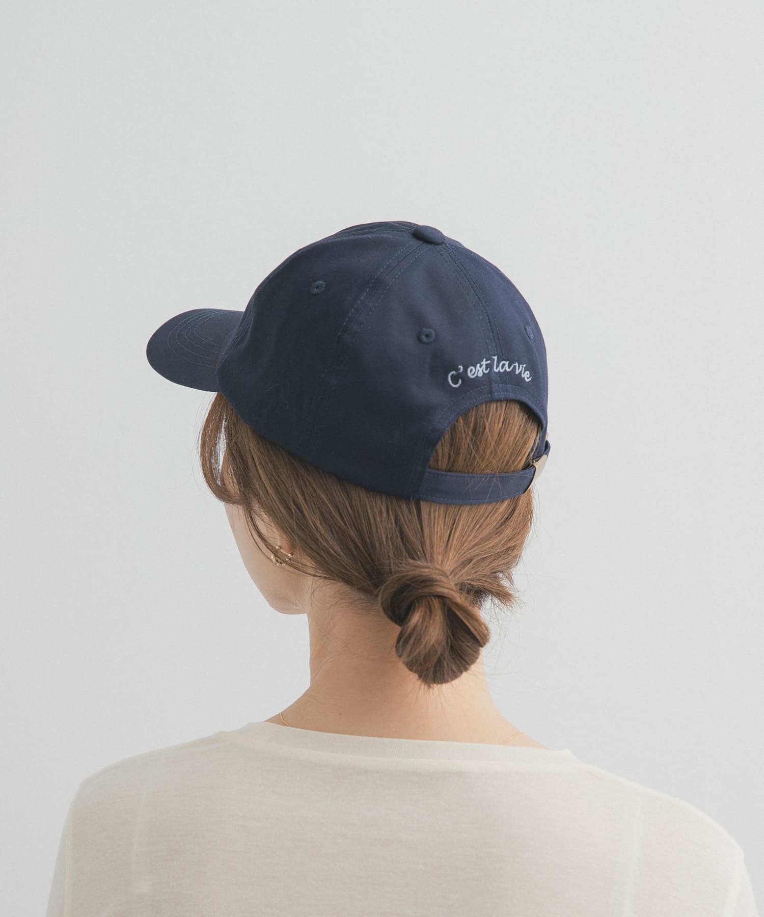 刺繍ツイルキャップ NAVY One