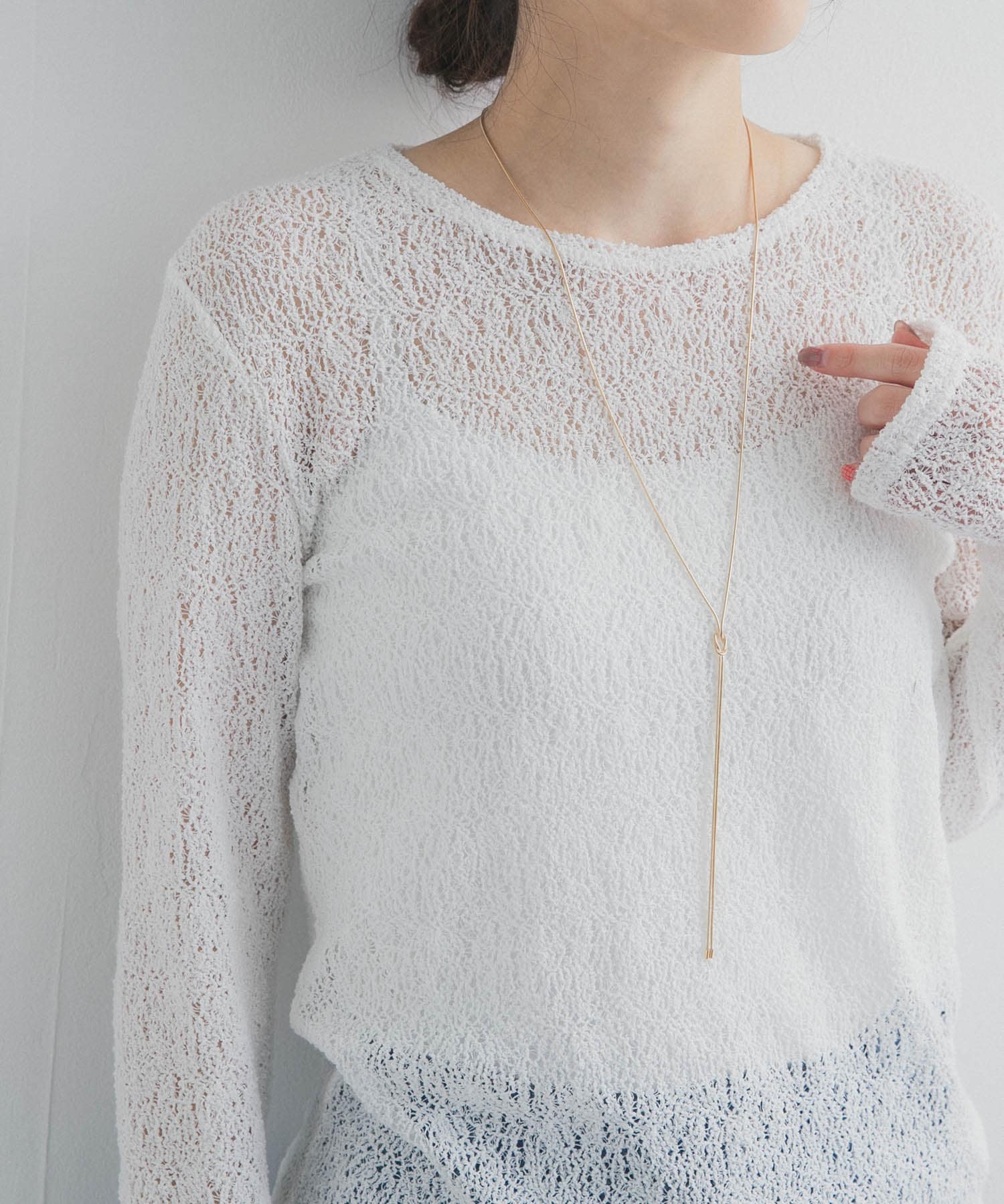 スネークチェーンノットネックレス