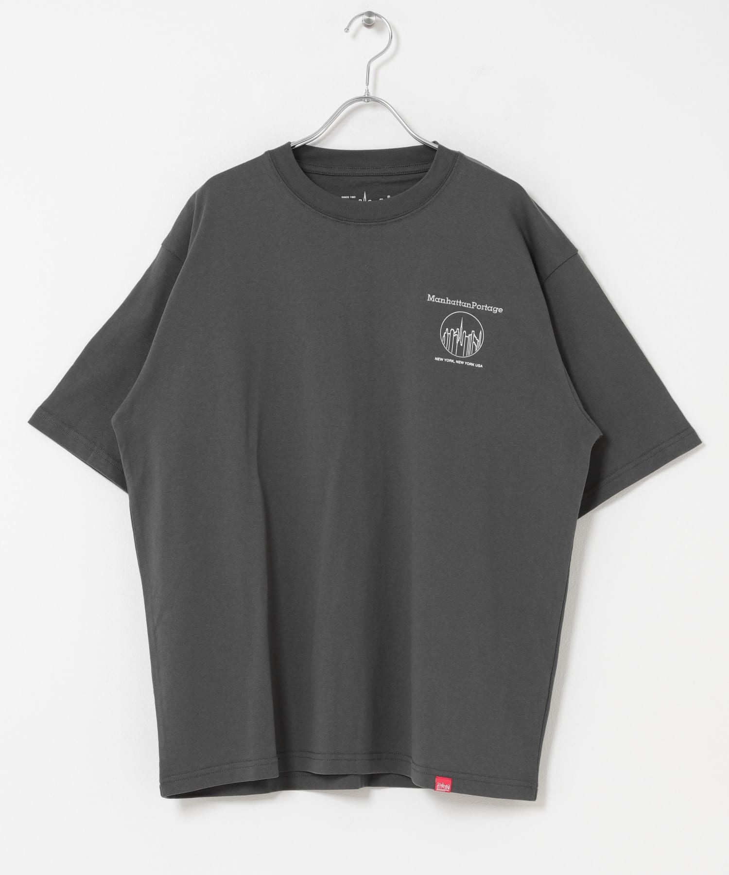 『別注』MANHATTAN PORTAGE×DOORS　1ポイント プリントTシャツ CHARCOAL M