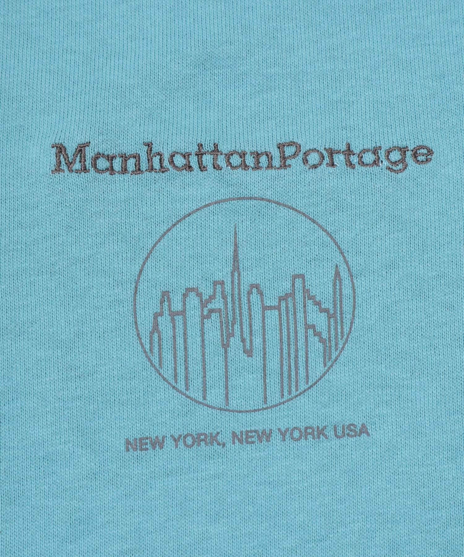 『別注』MANHATTAN PORTAGE×DOORS　1ポイント プリントTシャツ BLUE M