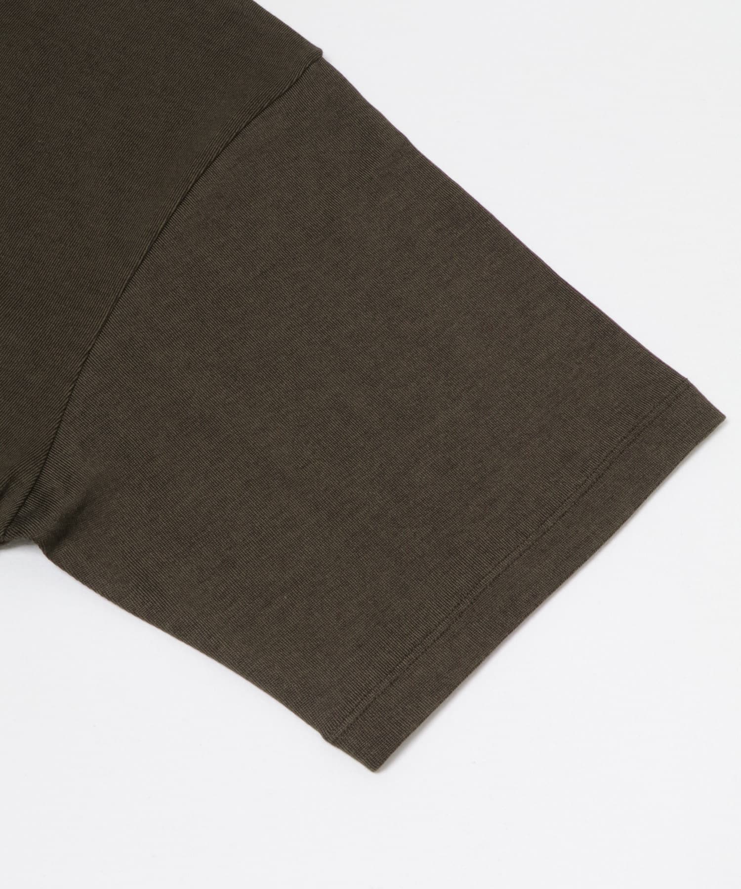 コットンレーヨンクルーネック ショートスリーブ Tシャツ BROWN M