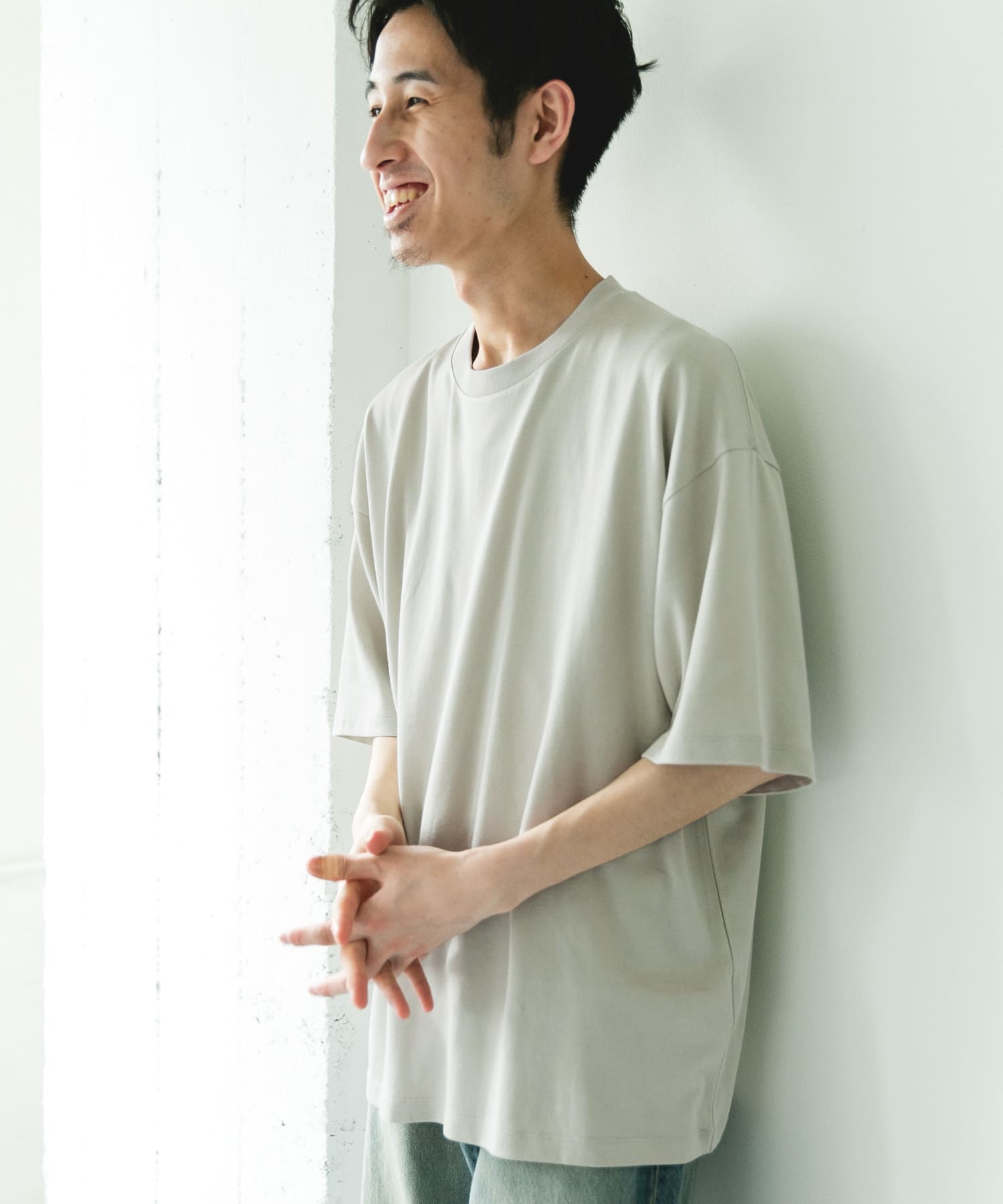 コットンレーヨンクルーネック ショートスリーブ Tシャツ