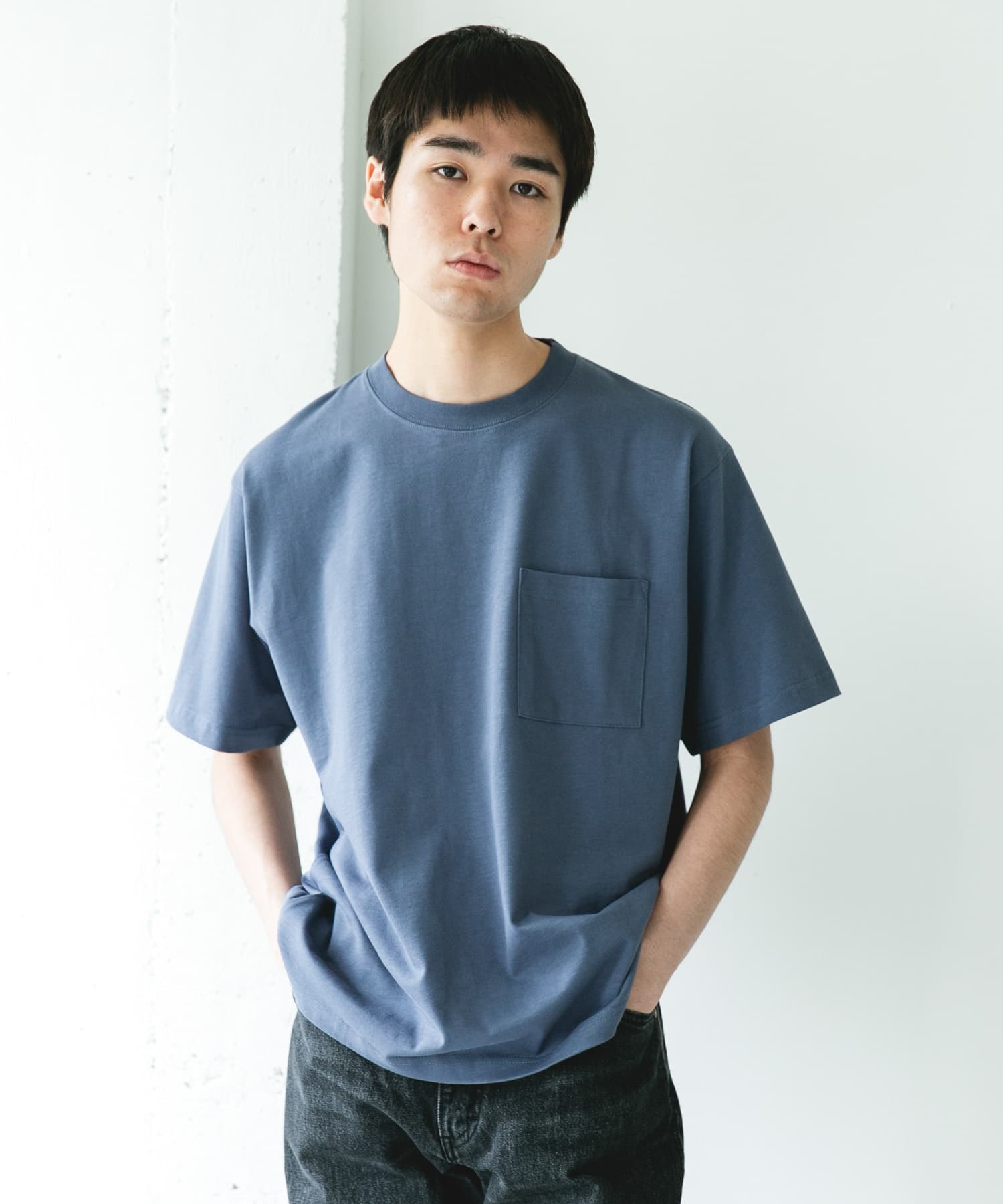 SHAPE BACK クルーネック Tシャツ(M STEEL BLUE): トップス｜URBAN